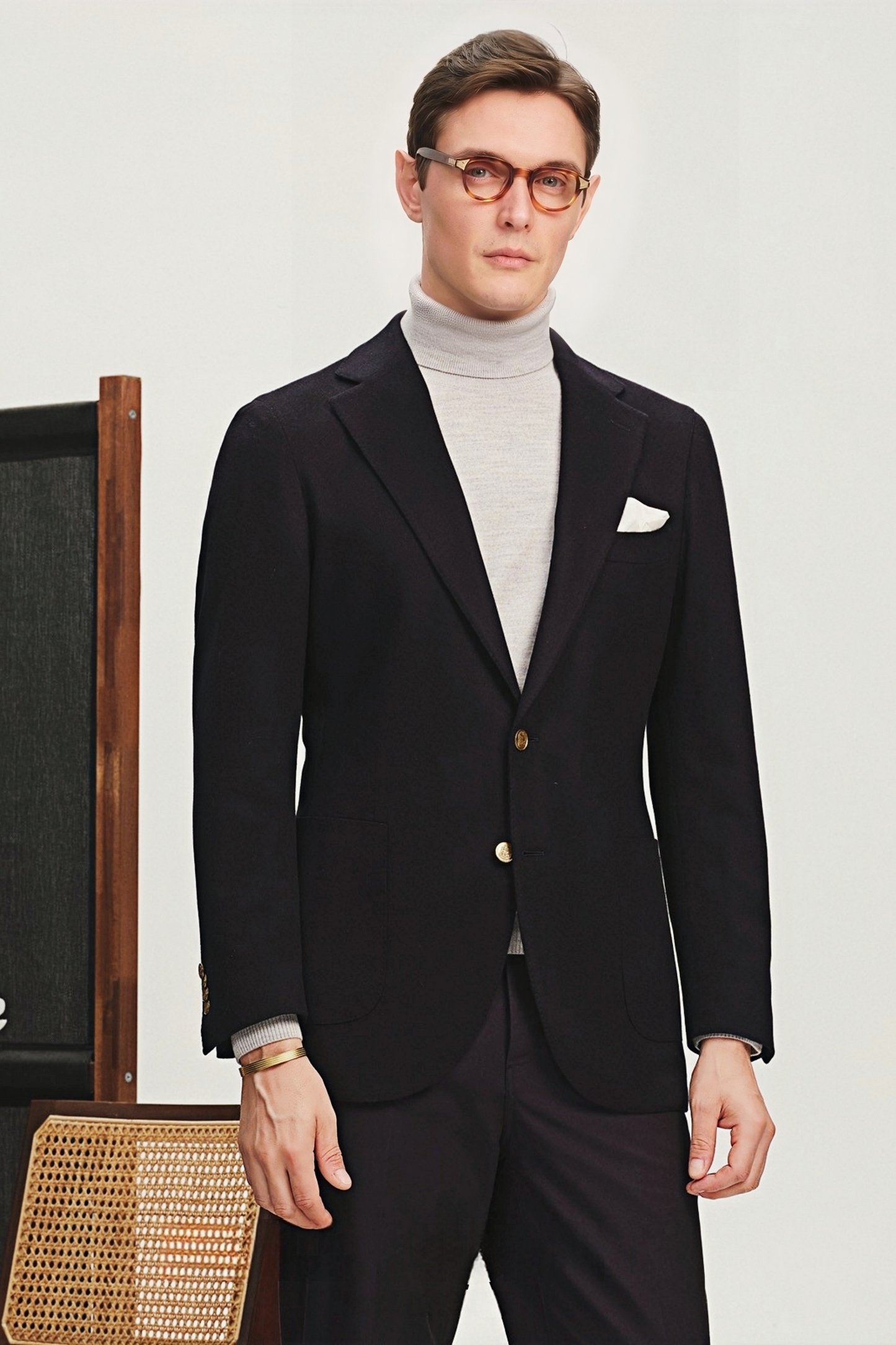 Theodore navy-blue cashmere blazer
