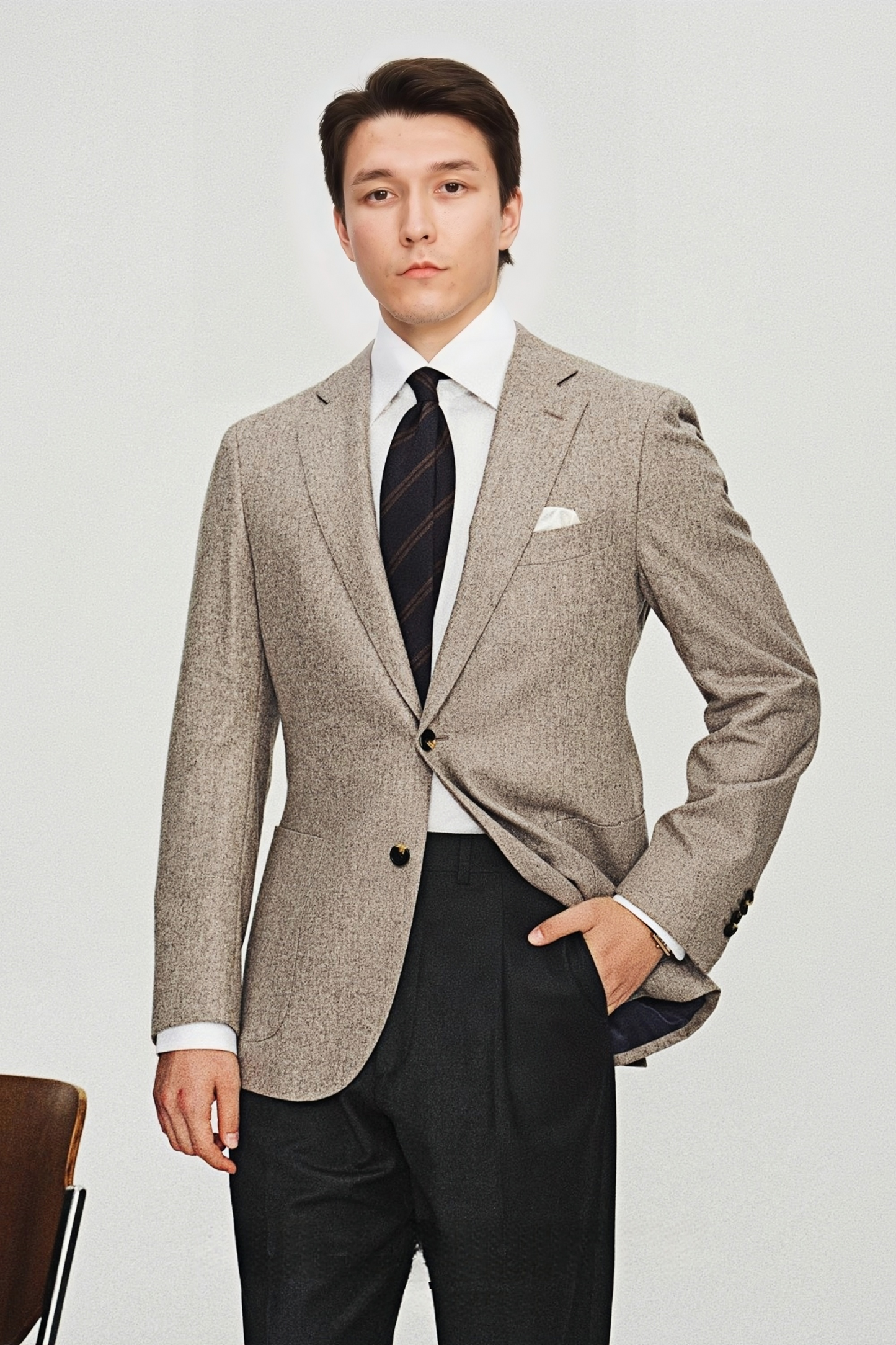 Godric khaki flannel blazer