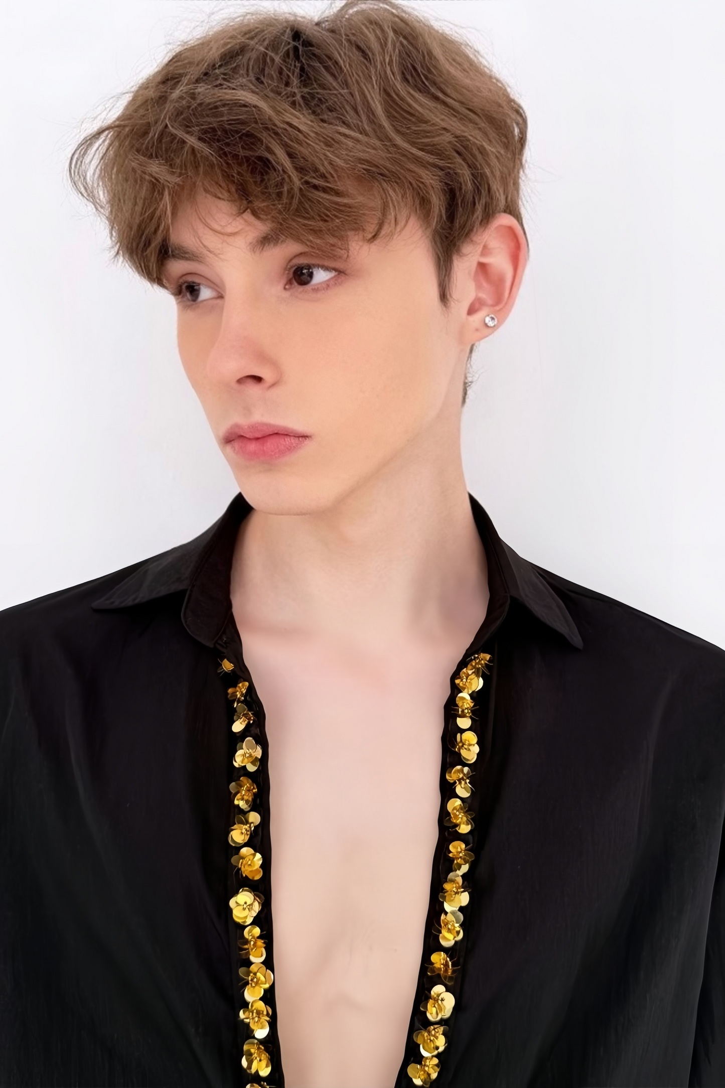 Gust black sequin-embellishment shirt