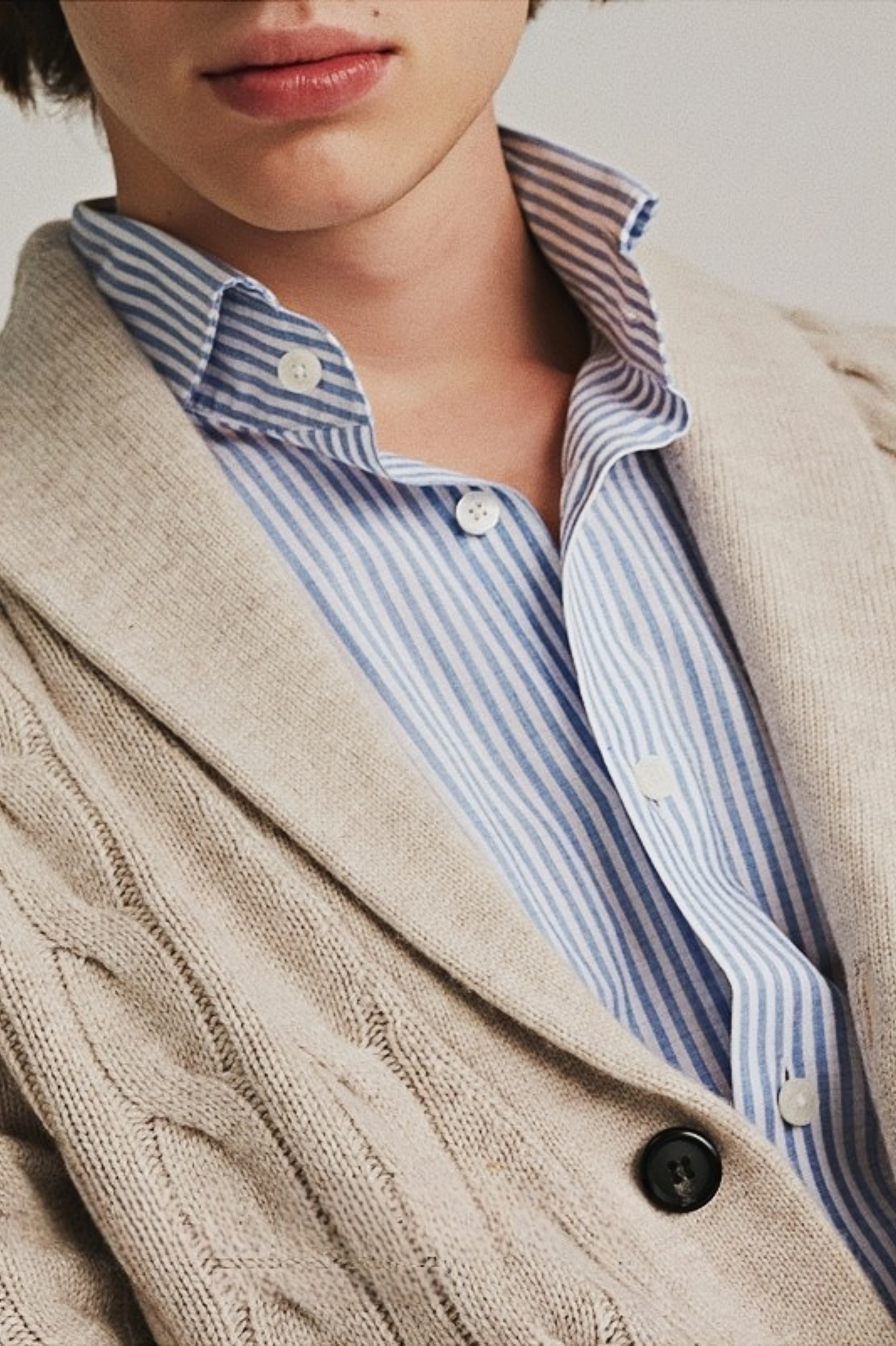 Grisham off-white shawl-collar wool cardigan