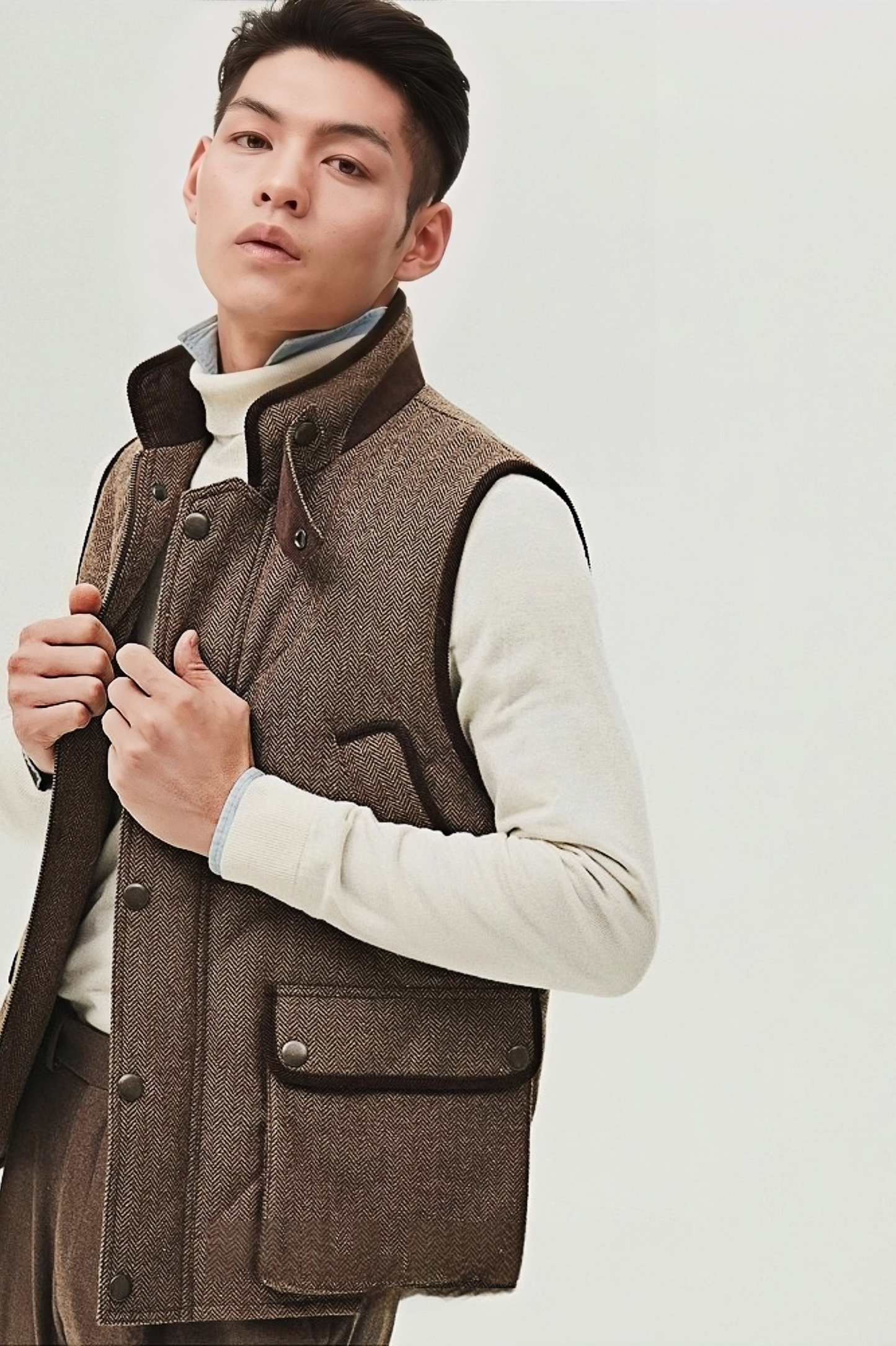 Theo brown sleeveless jacket