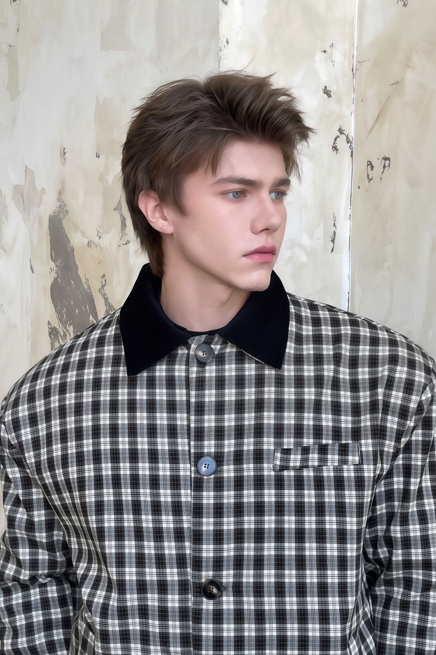 Julien check-pattern cotton jacket