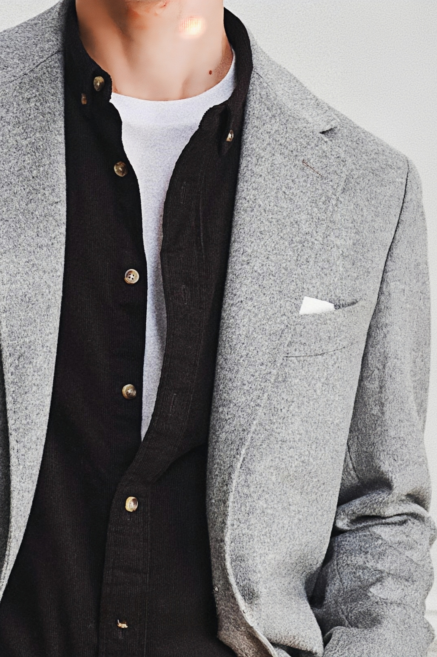 Raphaël light-gray midi coat