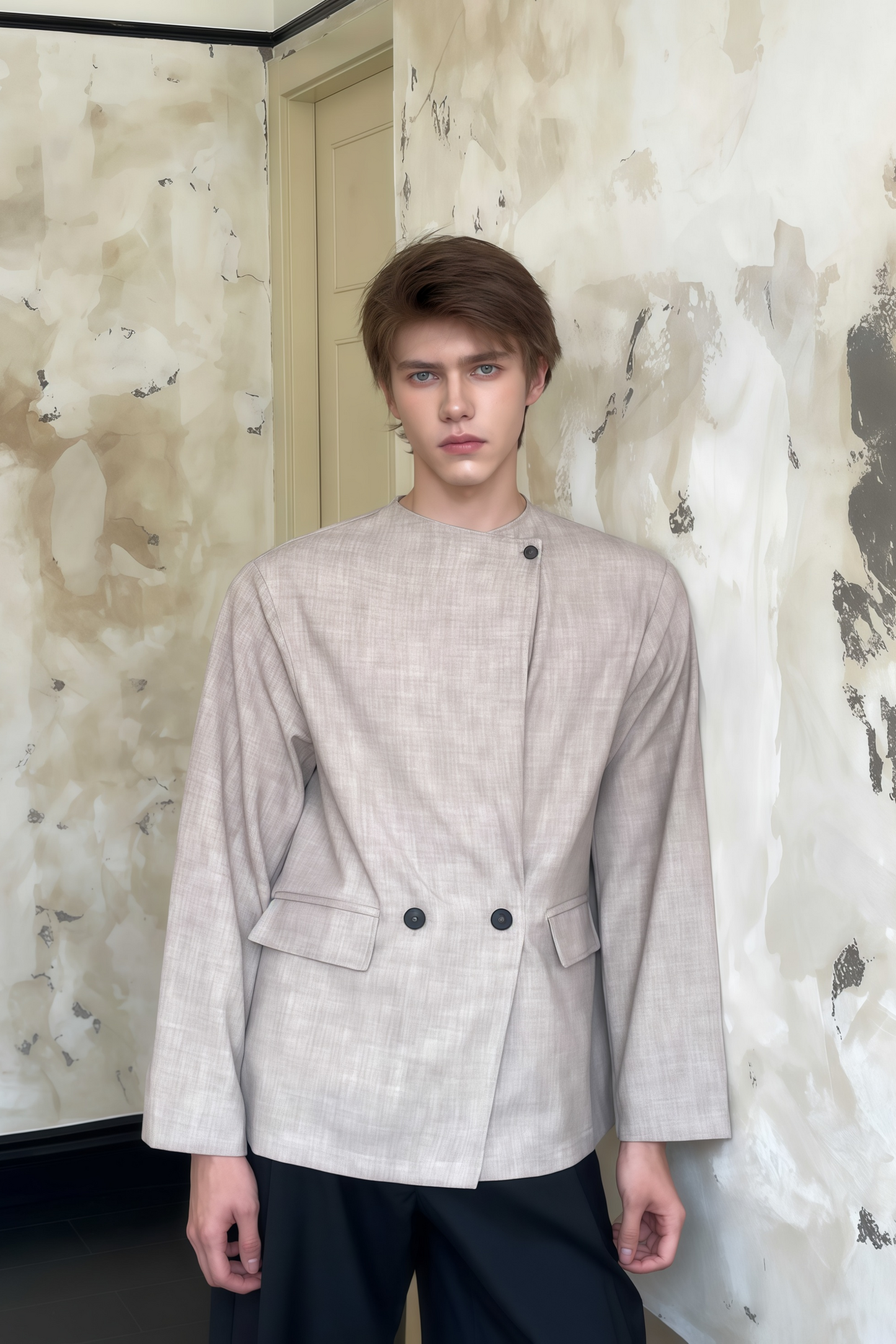 Silas khaki asymmetric shirt