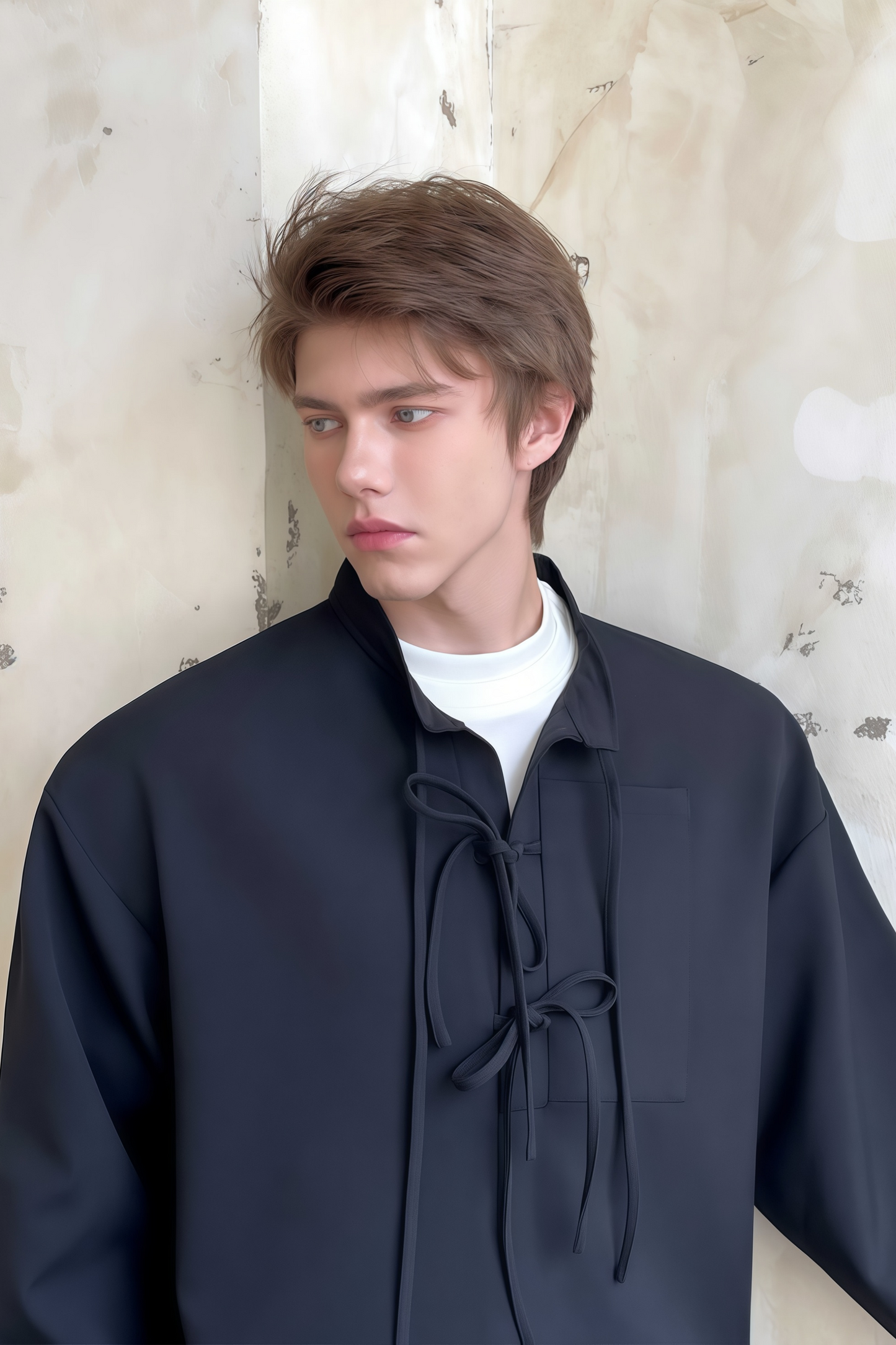 Étienne black strap-detail sweatshirt