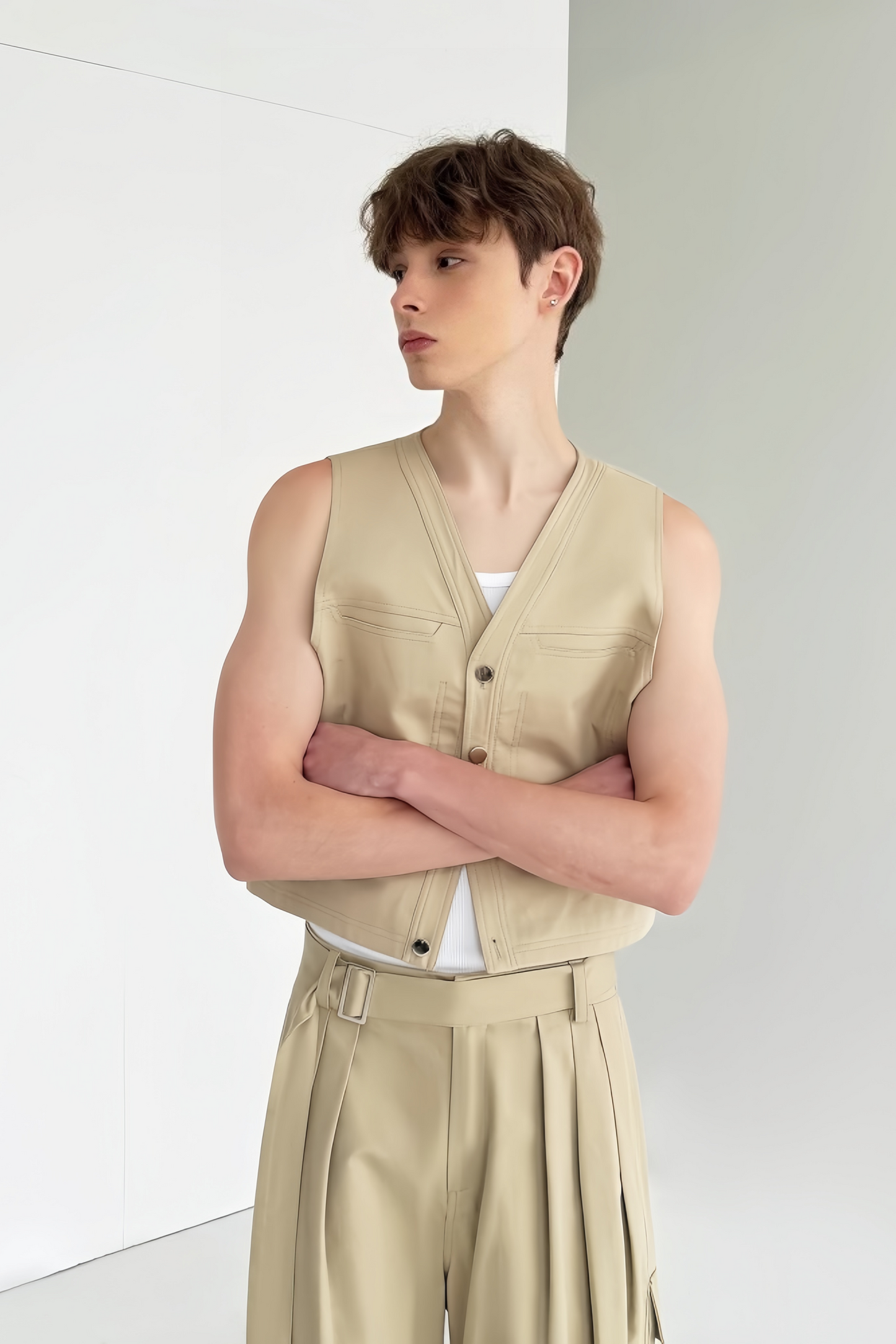 Robin khaki Vest & Trousers suit