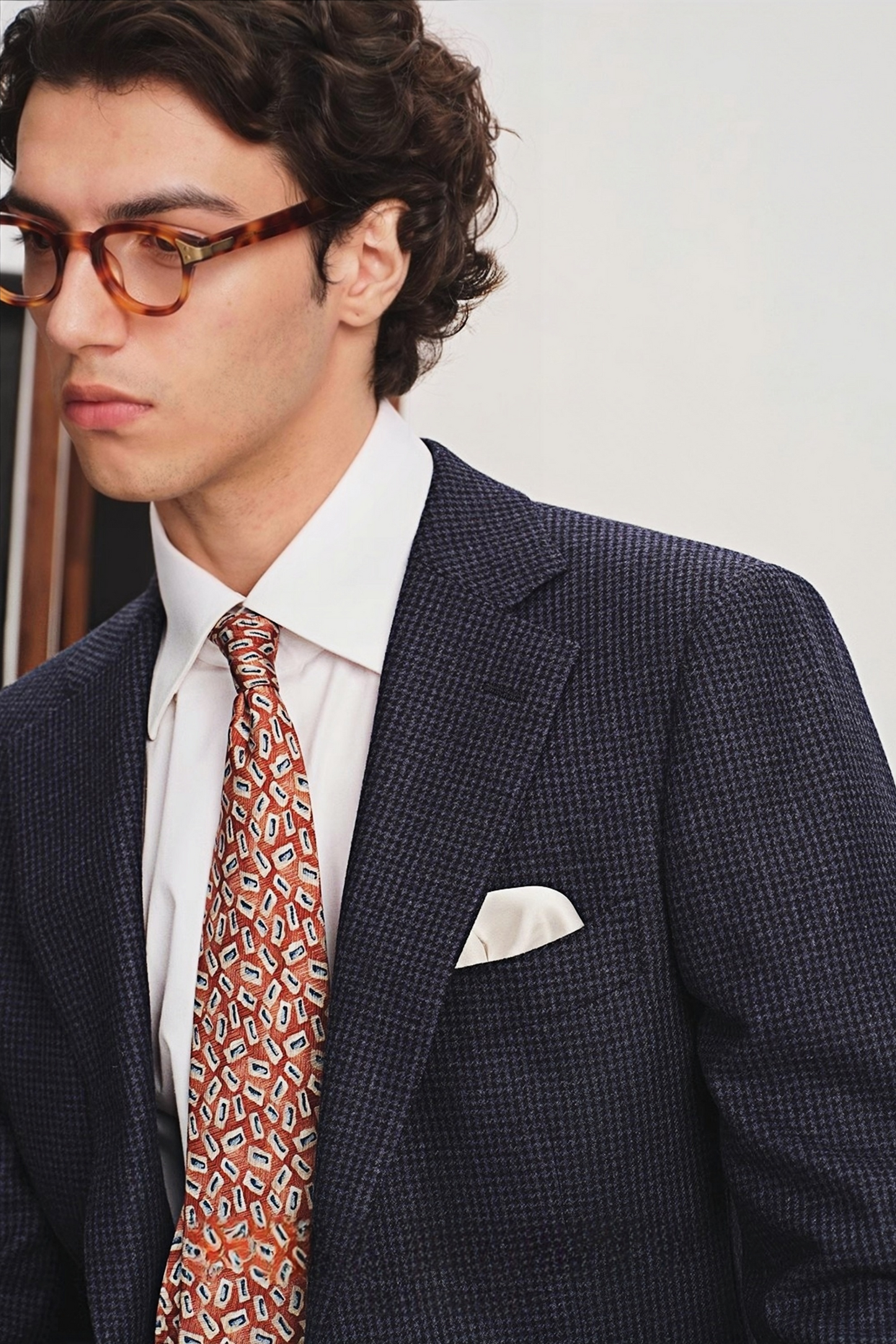 Nathaniel navy-blue flannel blazer