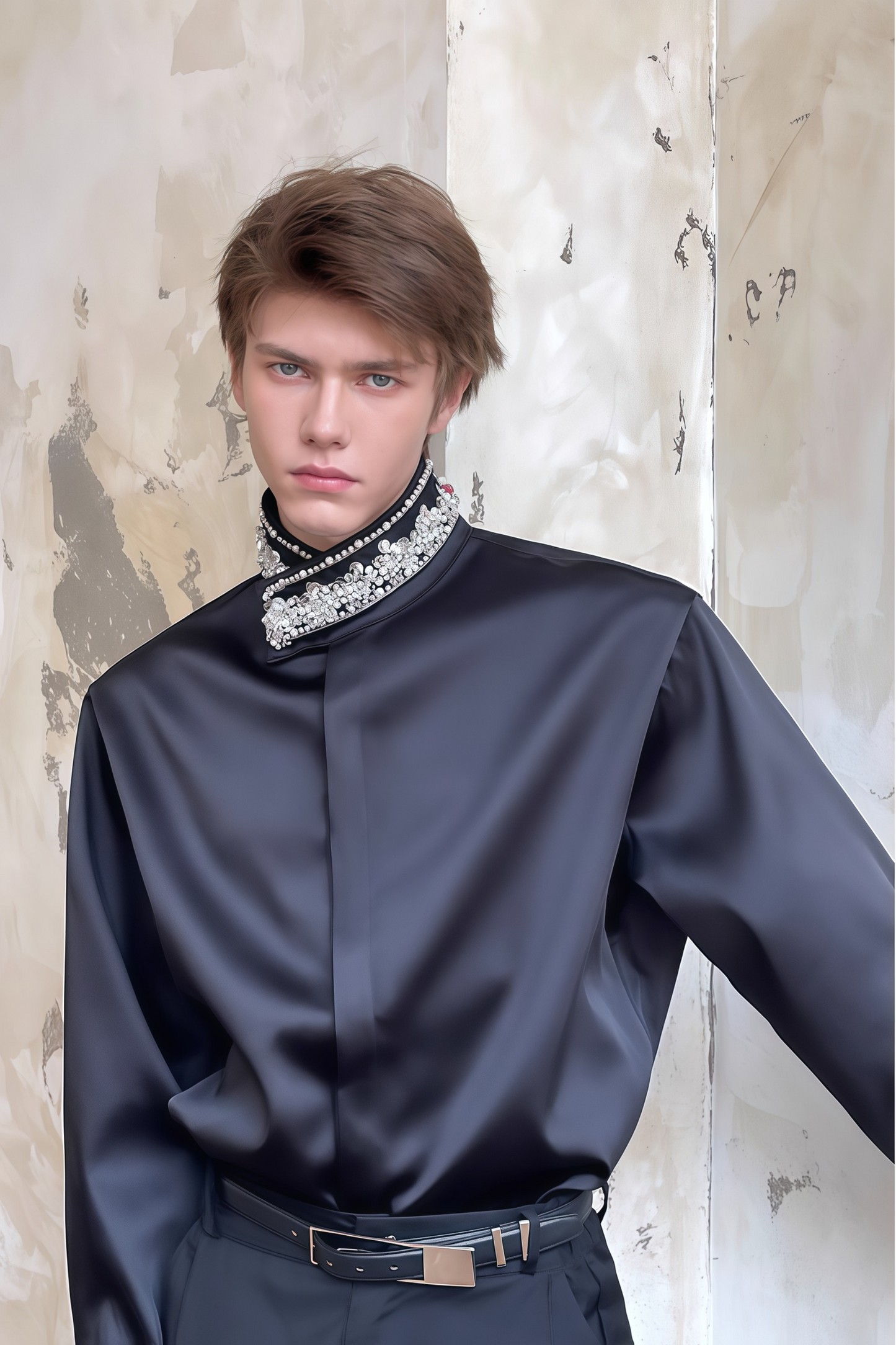 قميص أسود مزين من Vesper