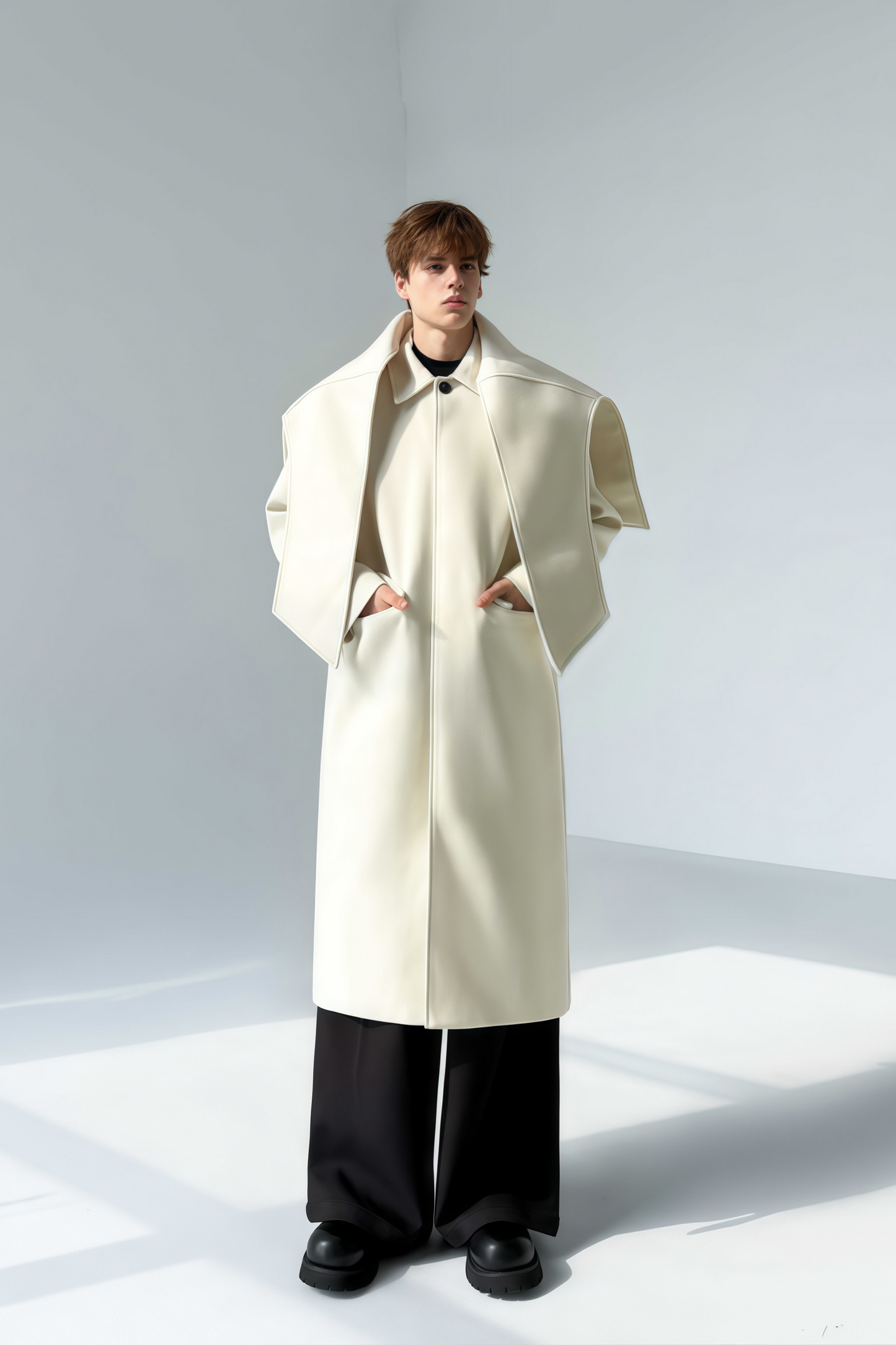 Kairo white maxi coat