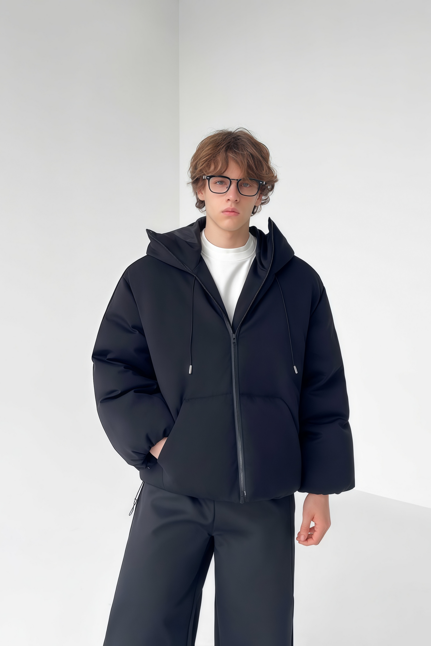 Samuel black high-neck jacket