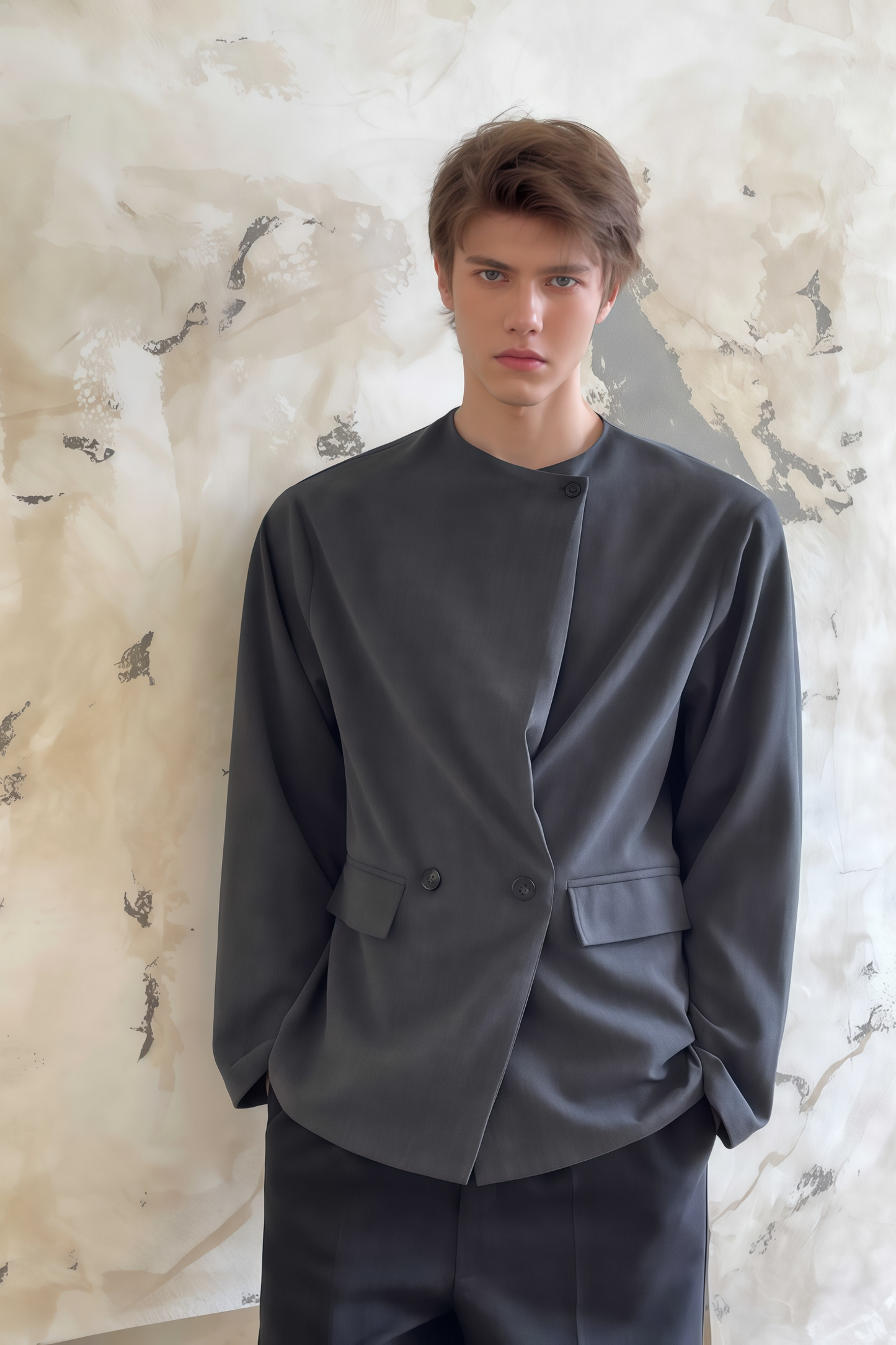 Silas gray asymmetric shirt