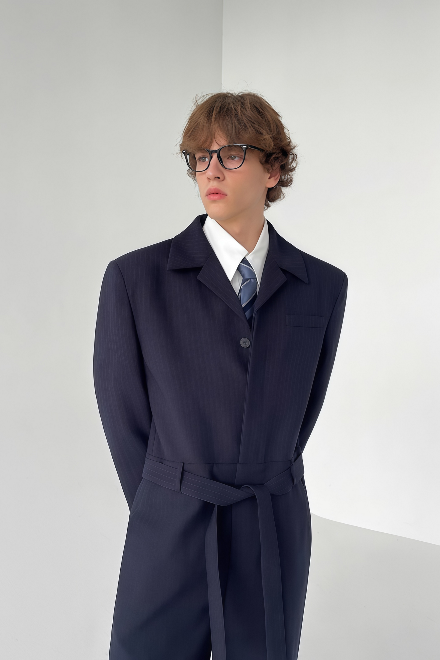 Maxime blue suit-style jumpsuit