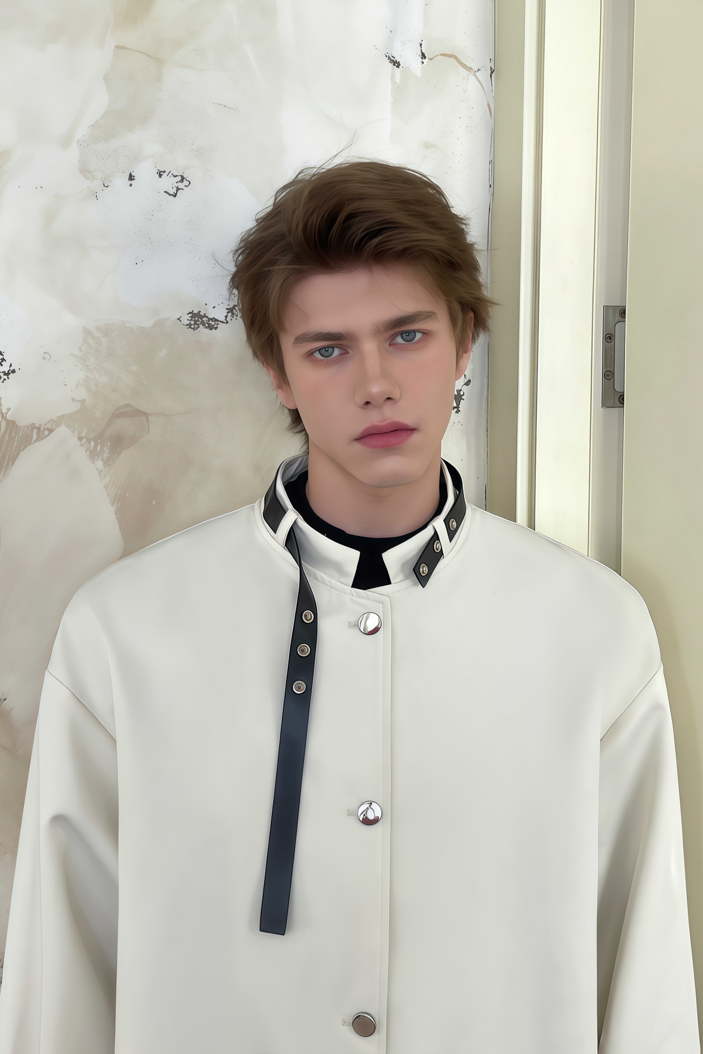 Raphaël white belt-buckle-detail midi coat