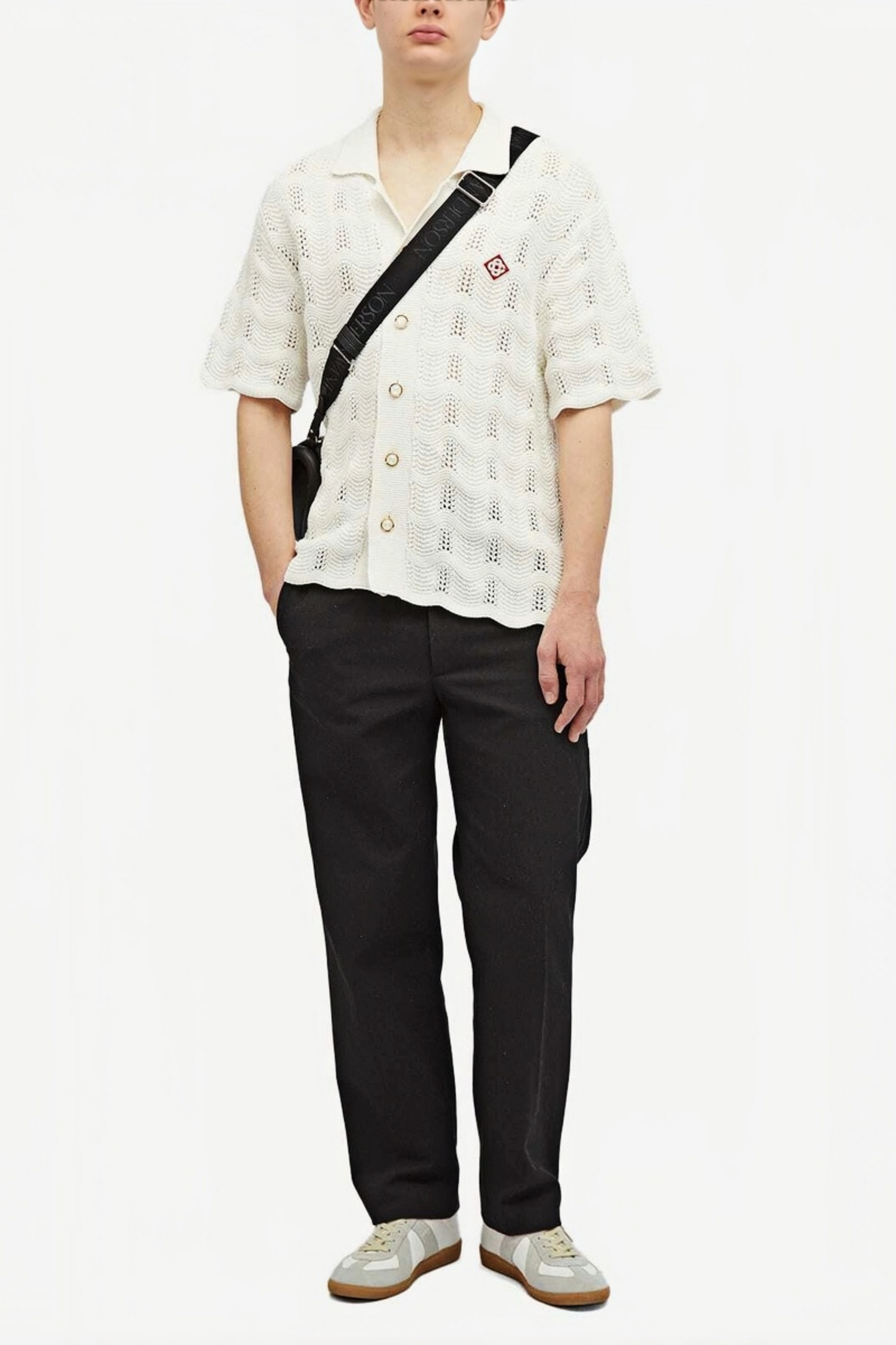 Oliver Off-white crochet short-sleeve shirt