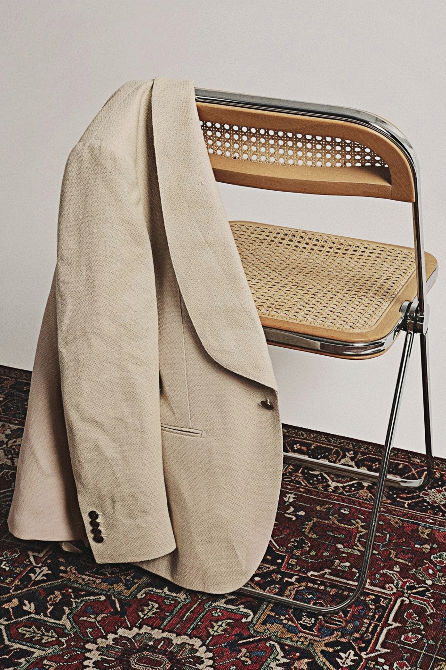 Orion ivory white shawl-lapels blazer