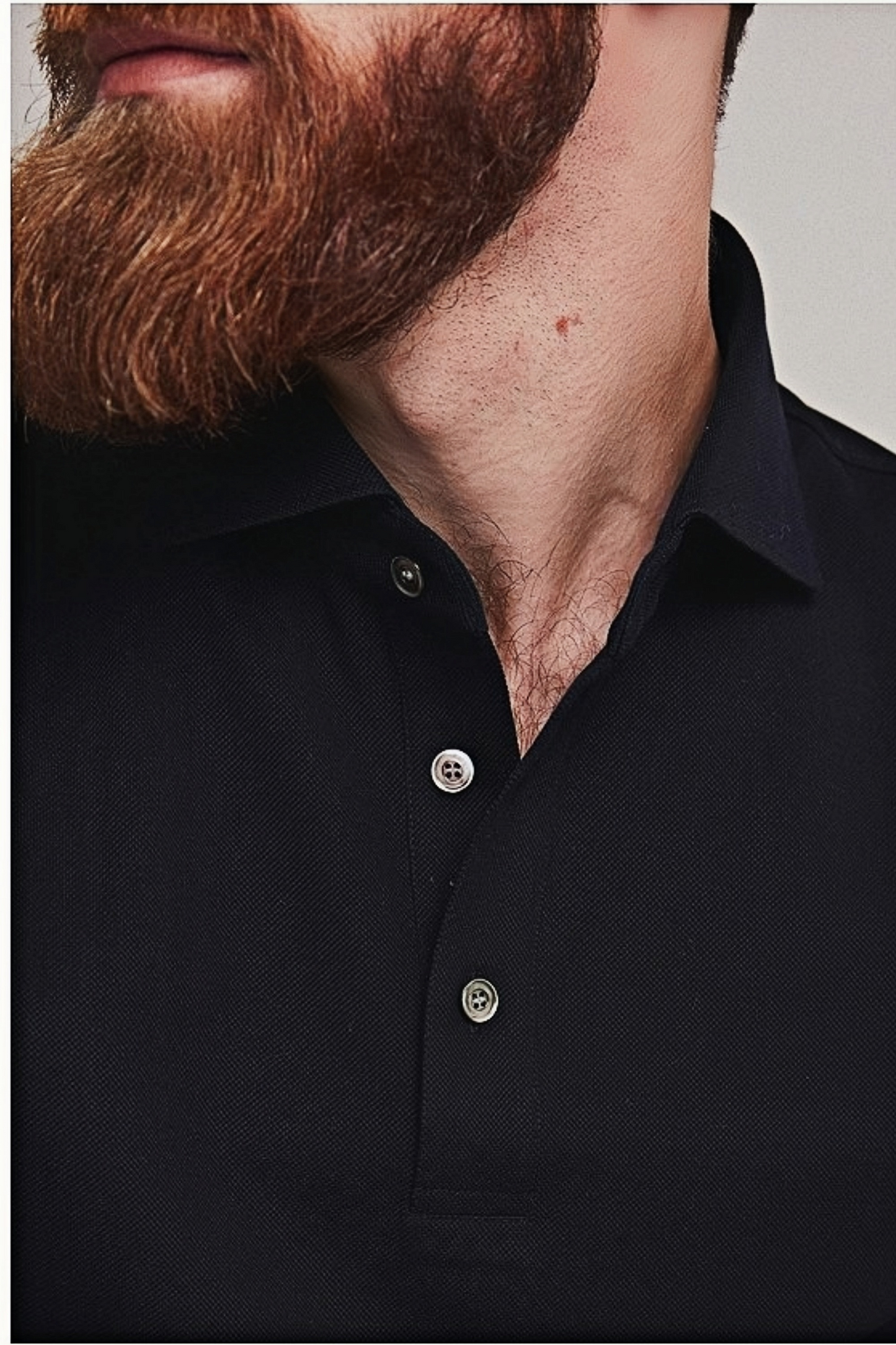 قميص بولو قطني أزرق داكن من Yves