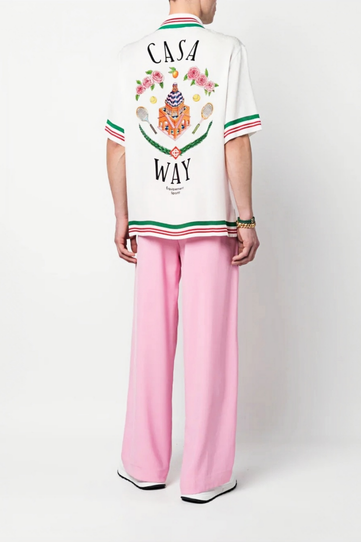 Gary white striped short-sleeve shirt