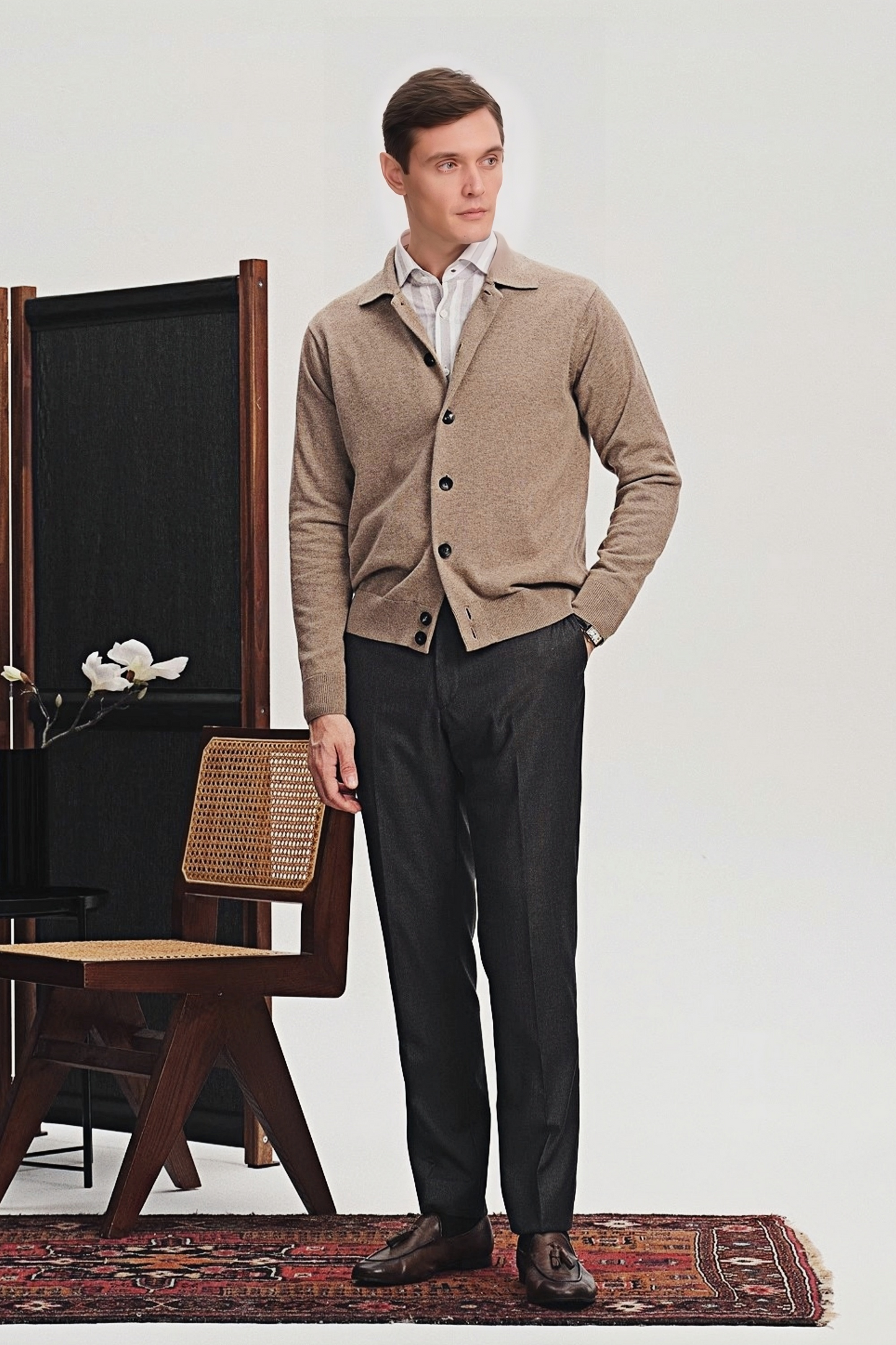 Dorian brown knitted cardigan