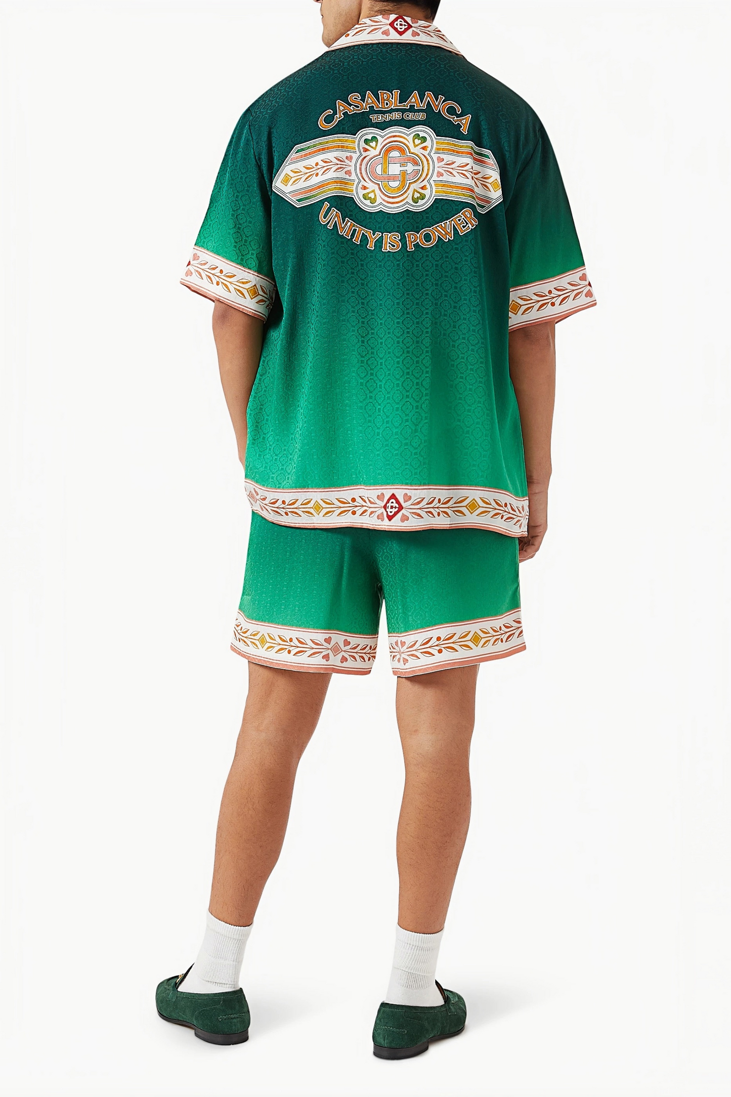 Terry green striped short-sleeve shirt