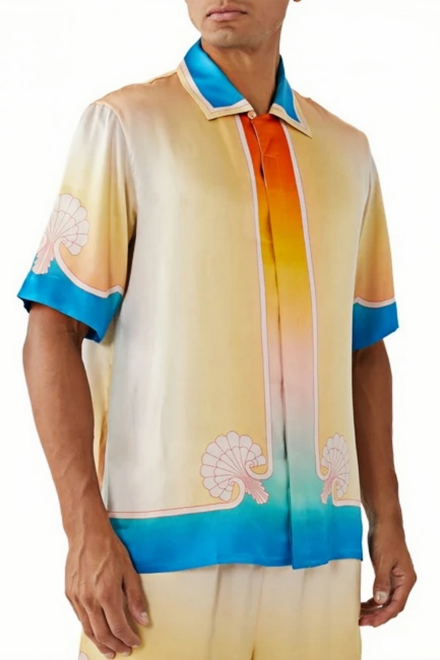 قميص قصير الأكمام بطبعة تدرج لون أصفر من Tom