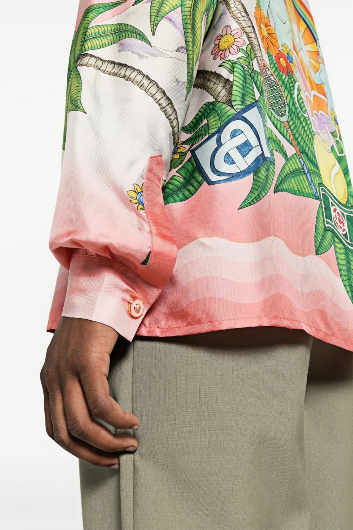 قميص طويل الأكمام من Xavier باللون الوردي الاستوائي