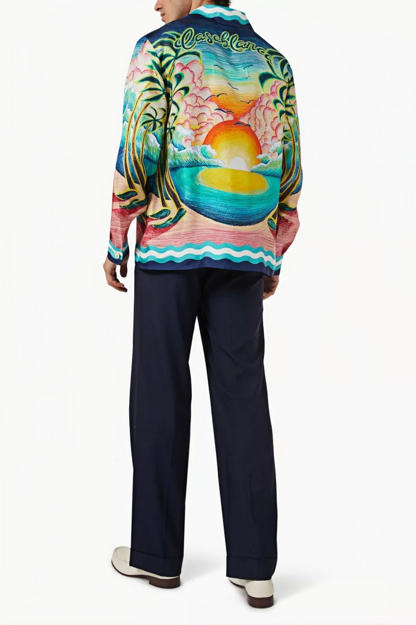 Joseph blue sunset print long-sleeve shirt