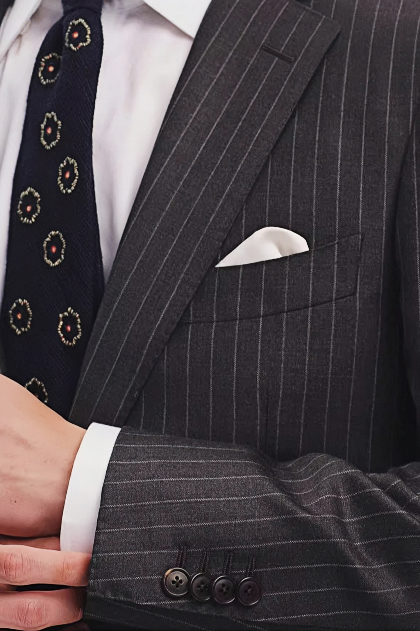 Jasper gray stripe-pattern blazer