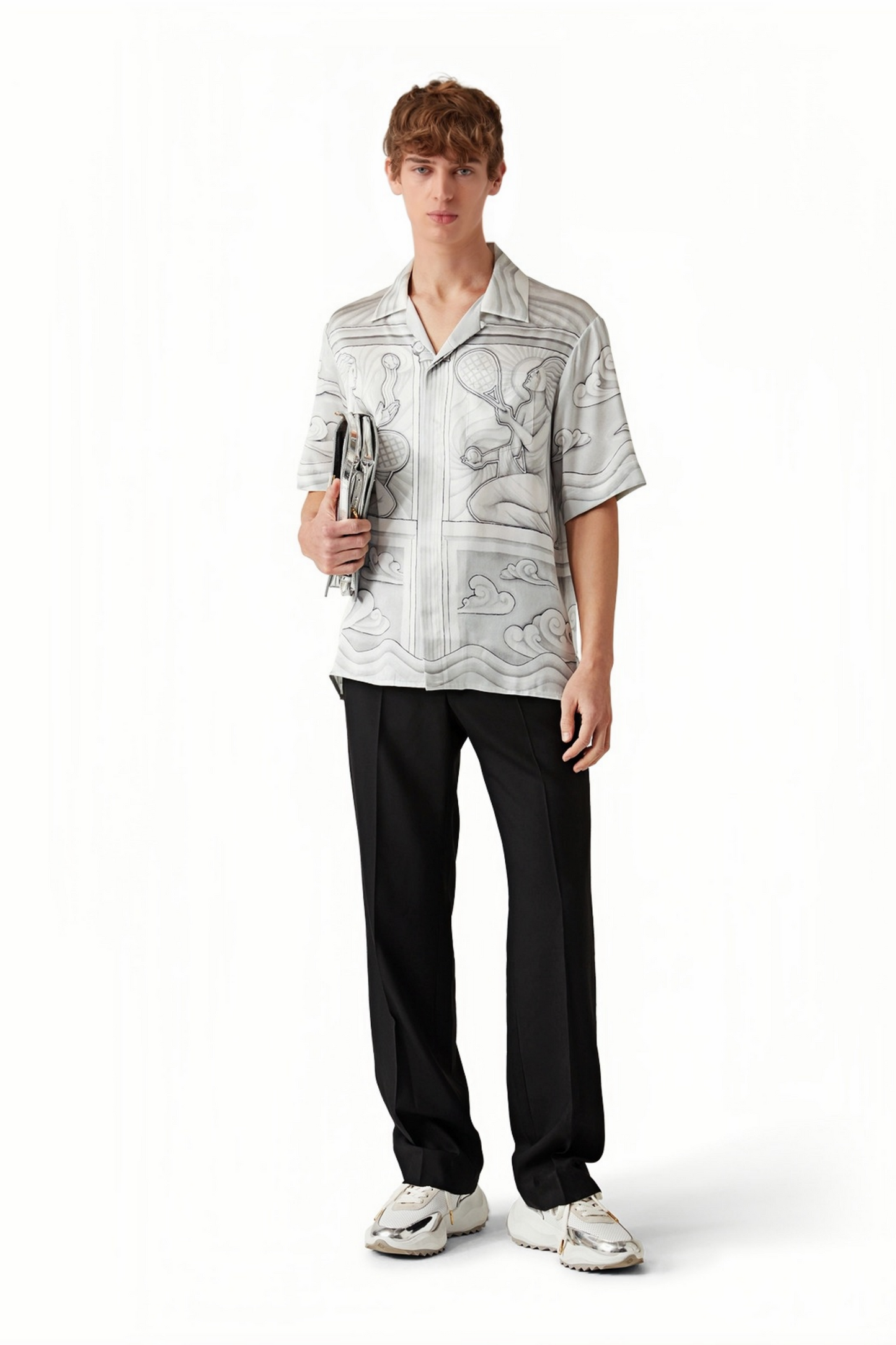 قميص قصير الأكمام بطبعة رسم توم وايت