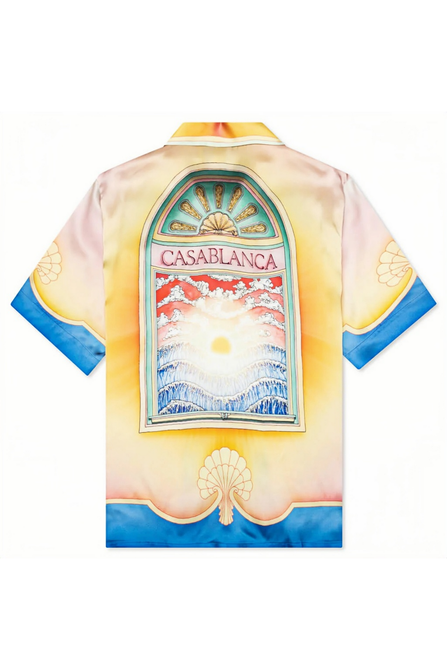 Maurice white gradient ocean view short-sleeve shirt