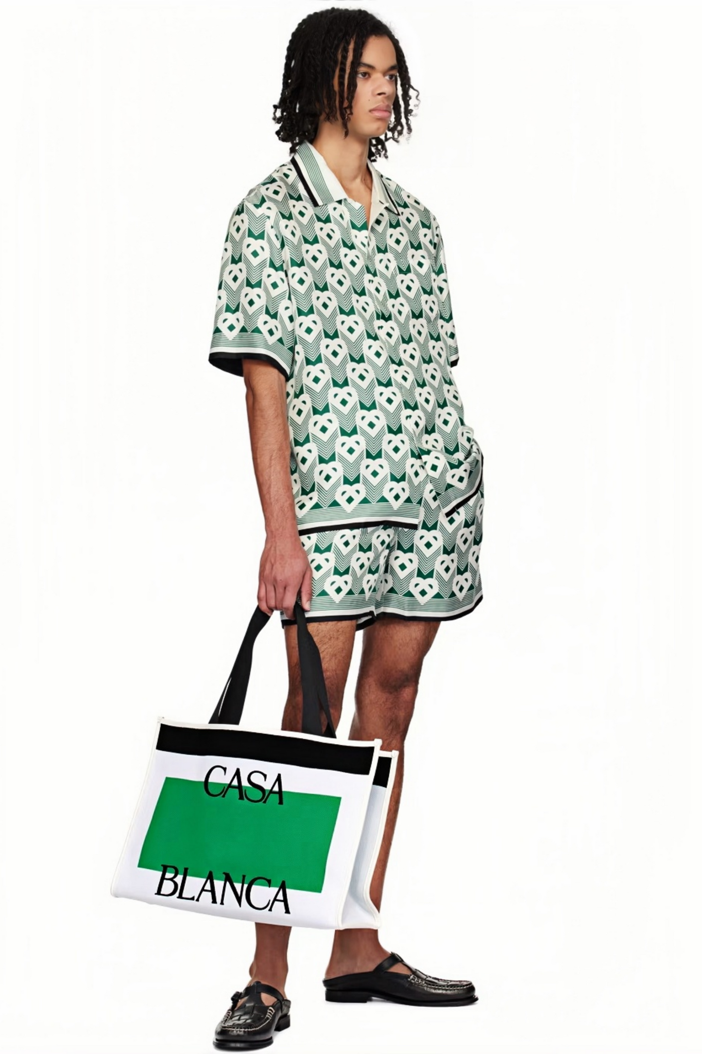 قميص قصير الأكمام بطبعة هندسية خضراء من Arthur