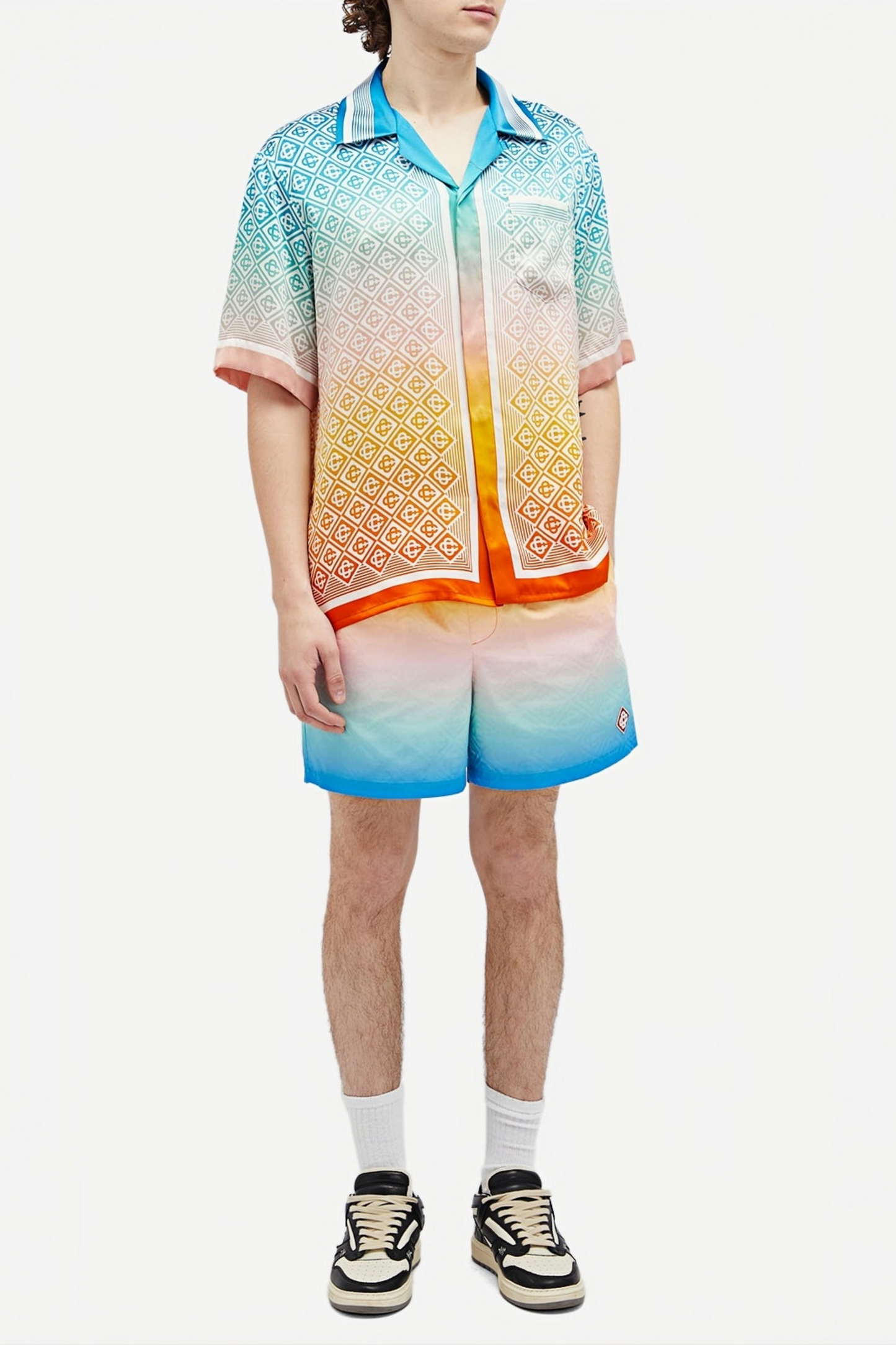 Steve blue patterned short-sleeve shirt