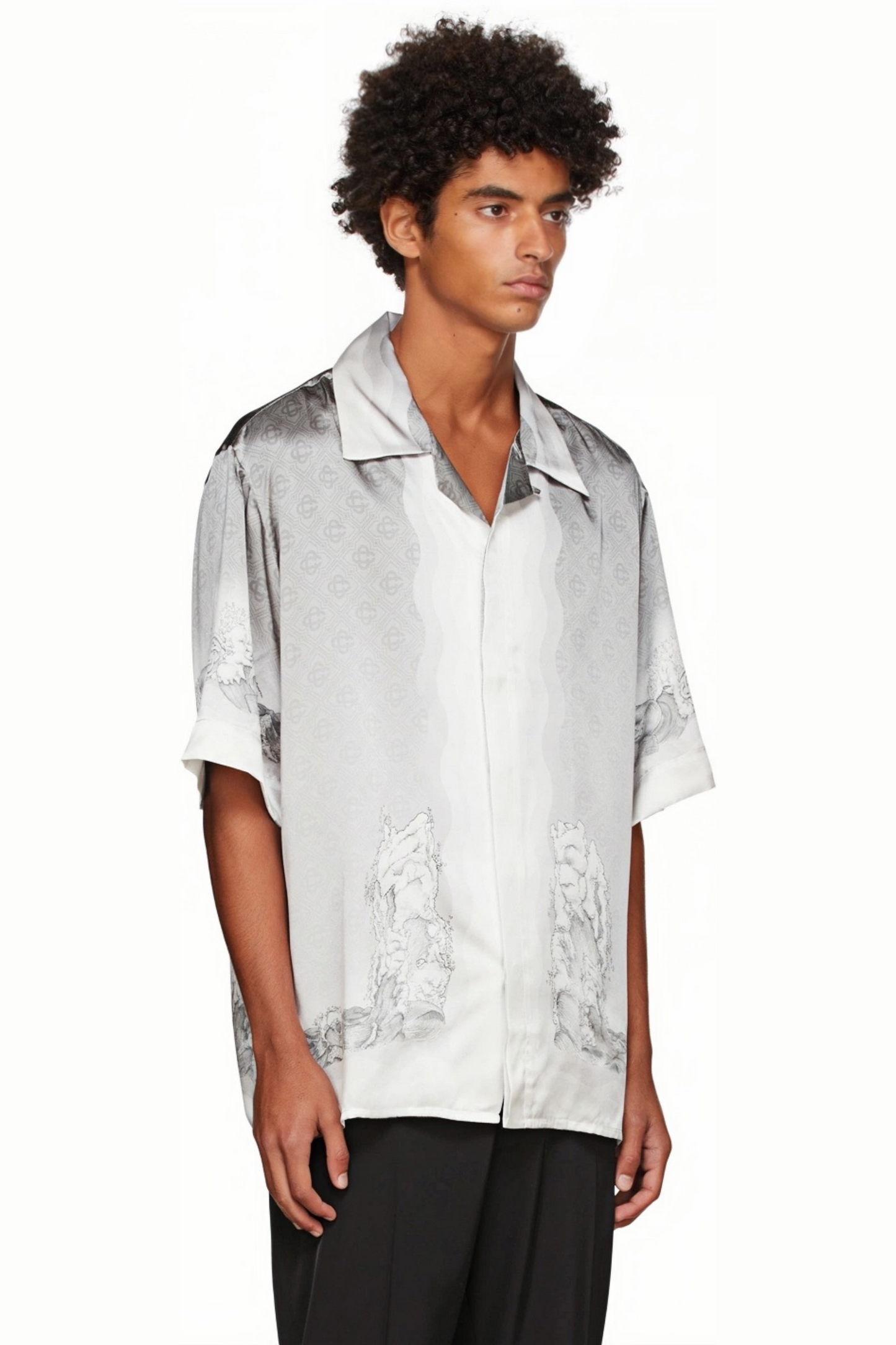 Clément white graphic print short-sleeve shirt