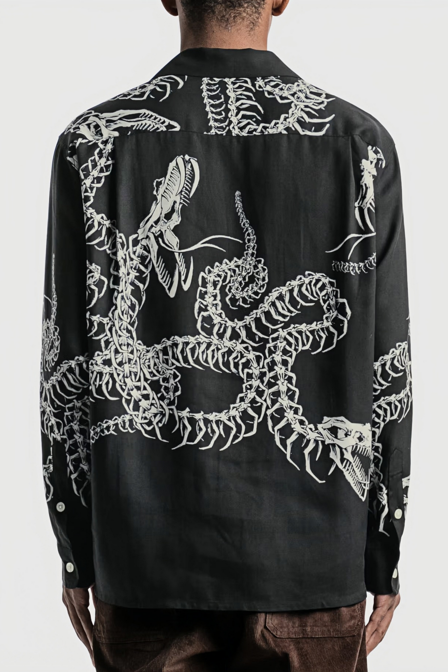 Gildas black skeleton print long-sleeve shirt