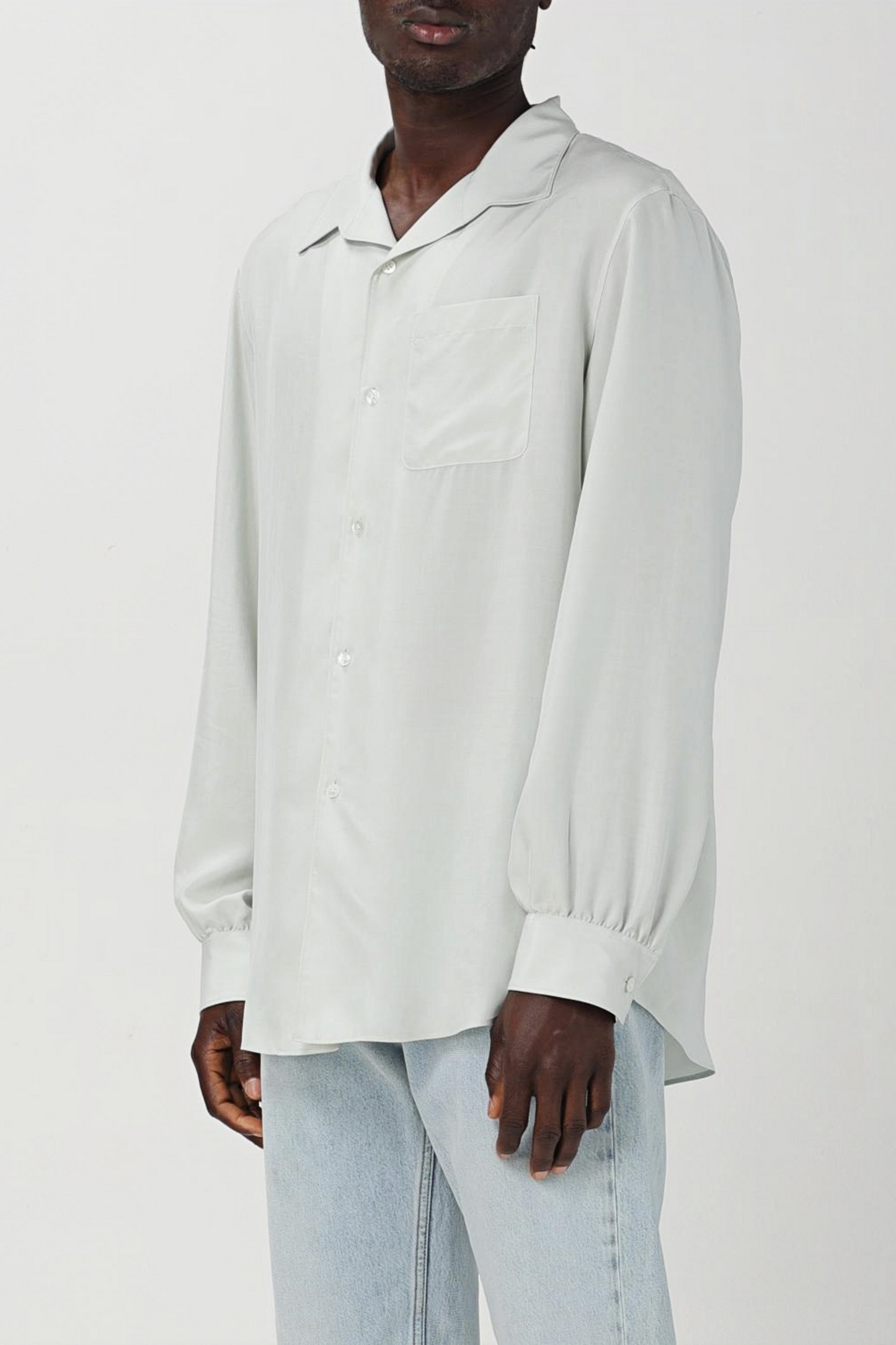 Firmin white classic button-up long-sleeve shirt