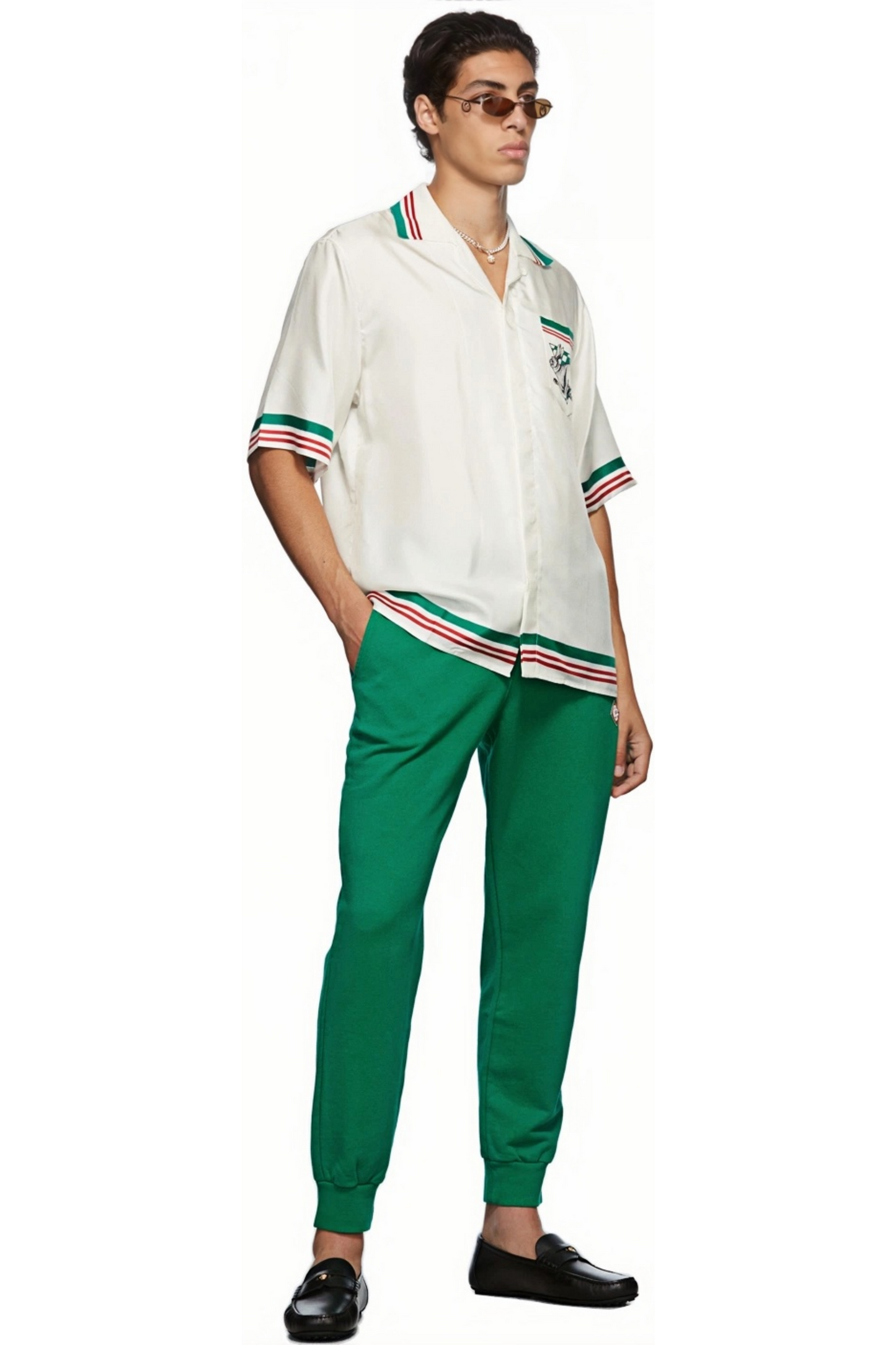 Florian white rabbit check sport short-sleeve shirt