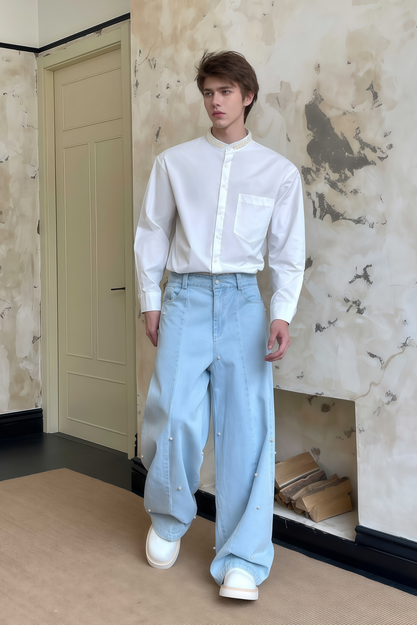 Jacob light-blue embellished denim jeans