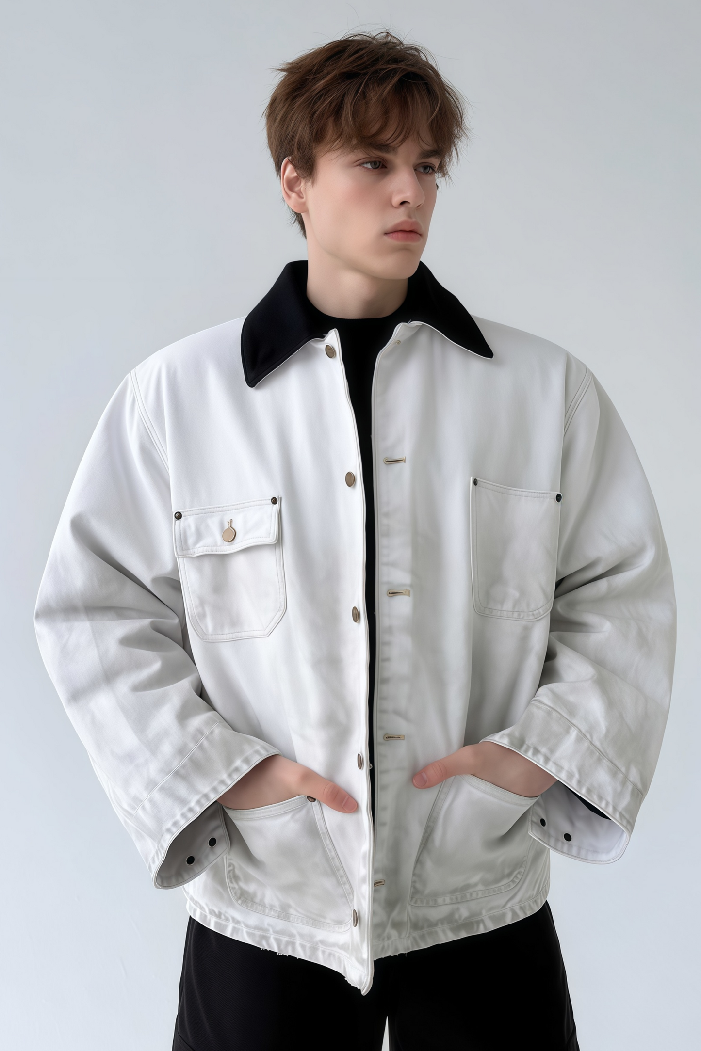 Kai contrast-color distressed denim jacket