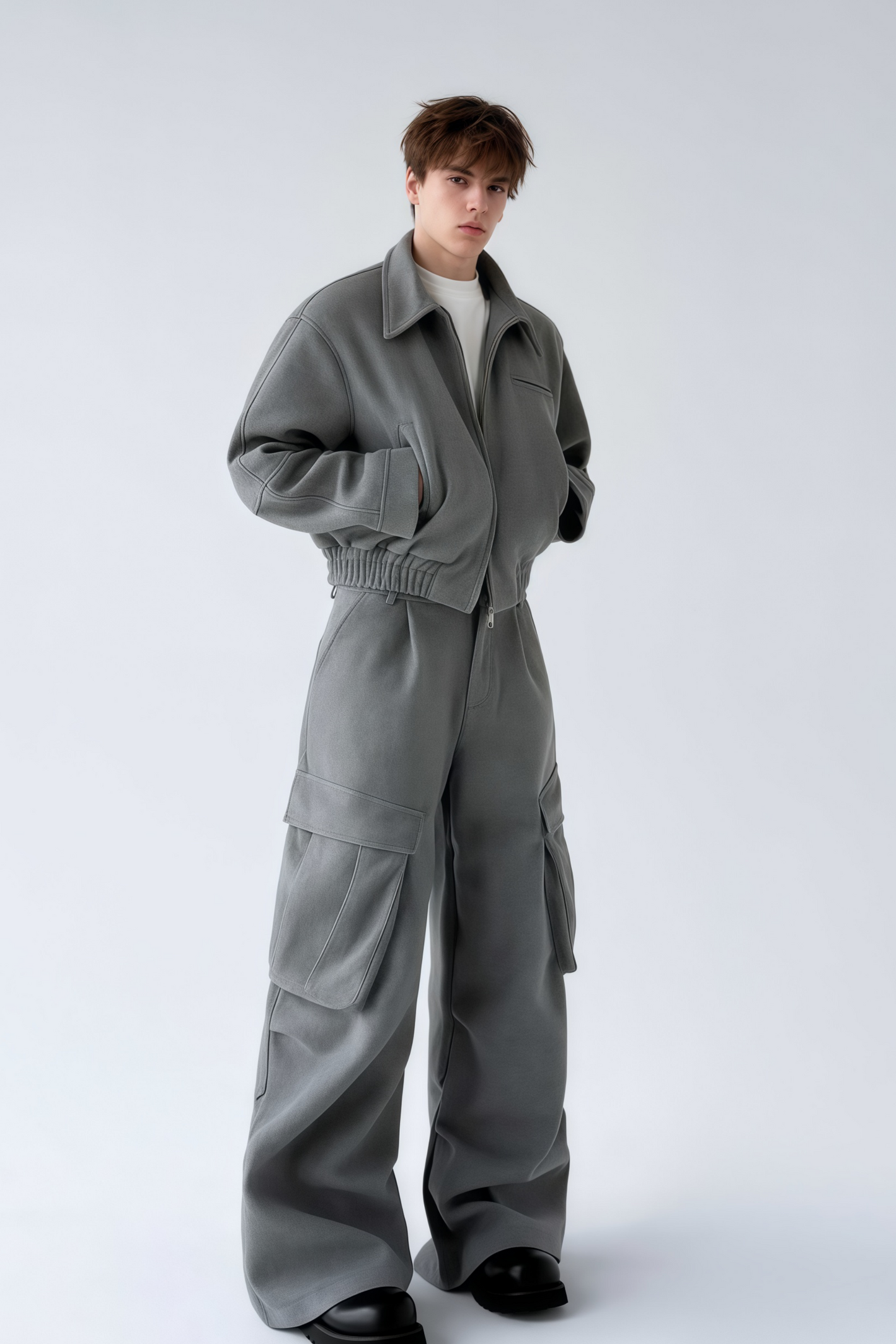 Callum gray jacket & trousers matching set