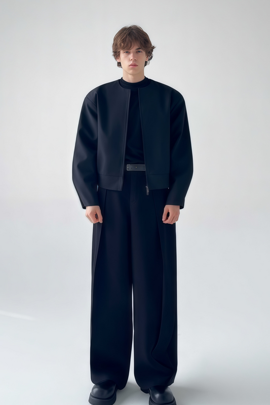 Oliver black collarless jacket