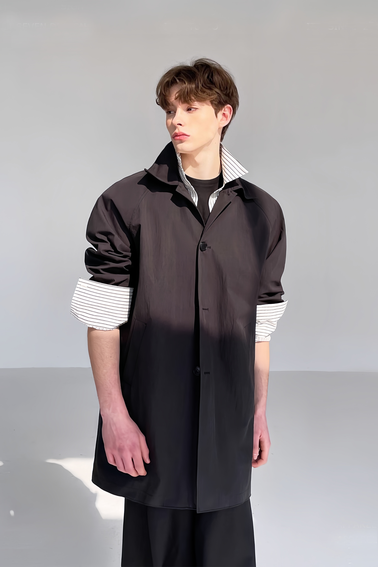 Maël black midi coat
