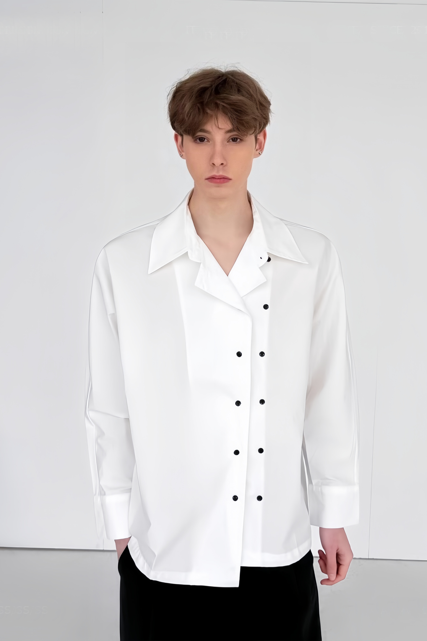 Henri white double-breasted shirt