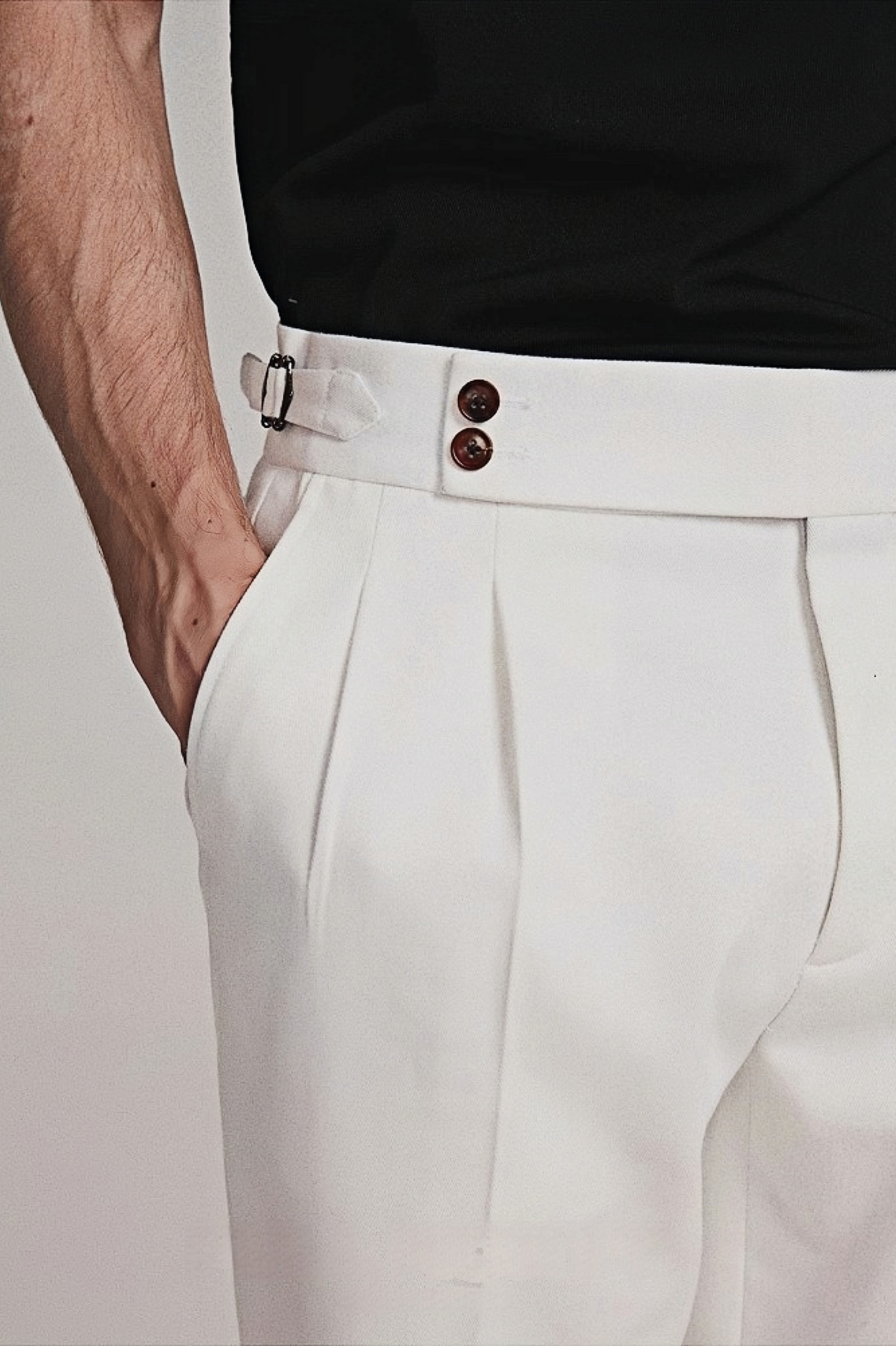 Liam white twill trousers