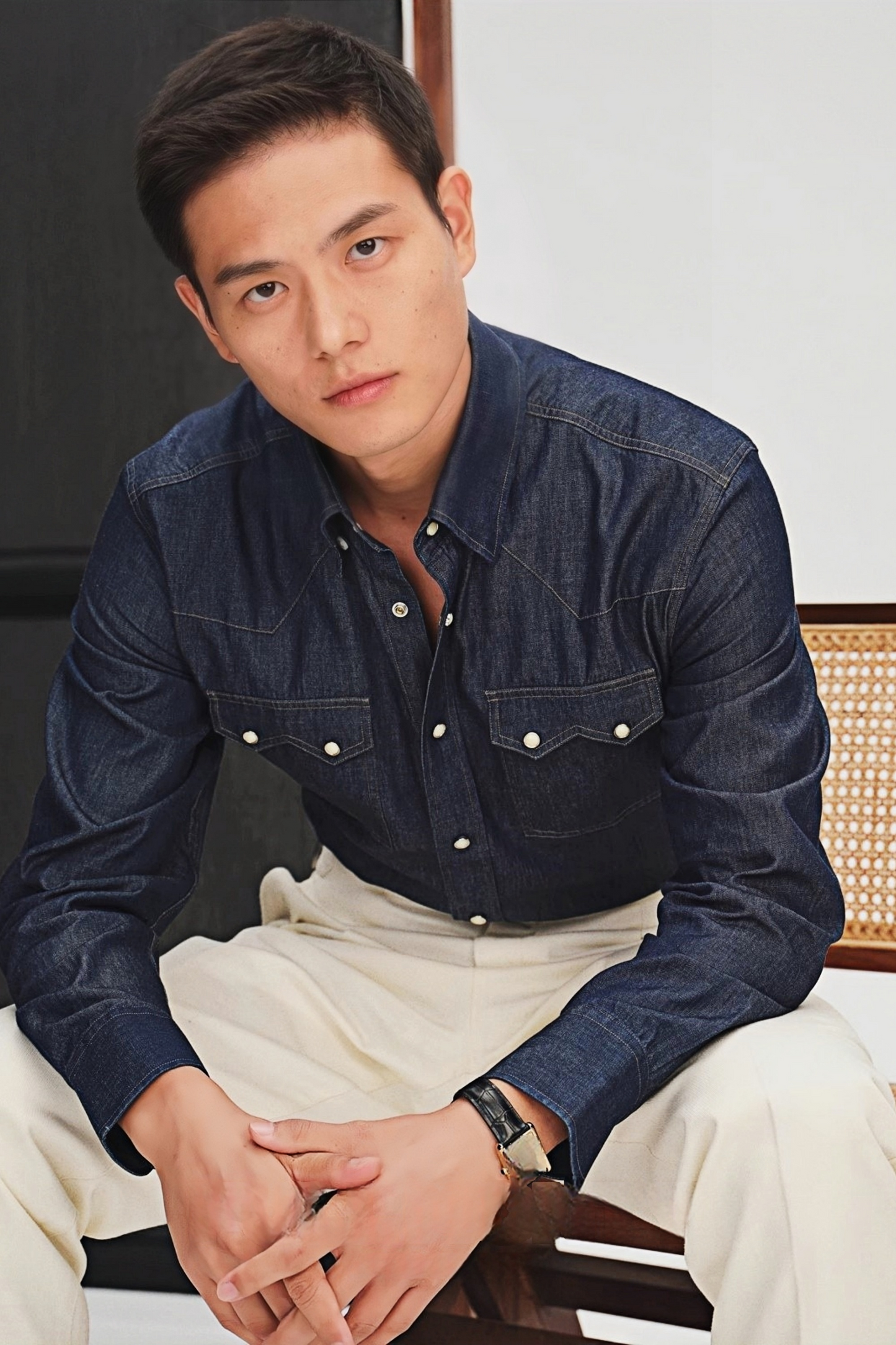 Léon dark-blue denim shirt