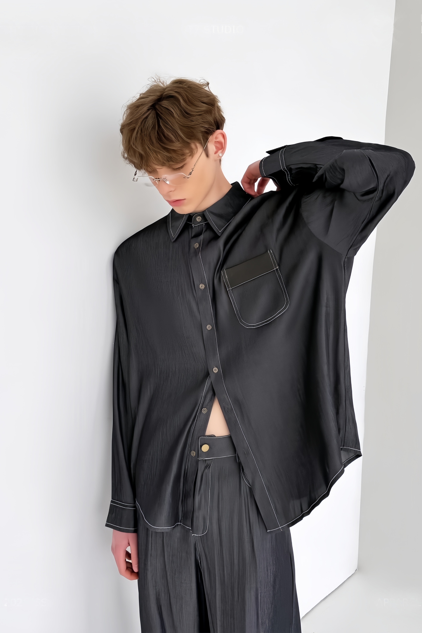 Lars gray denim-style suit