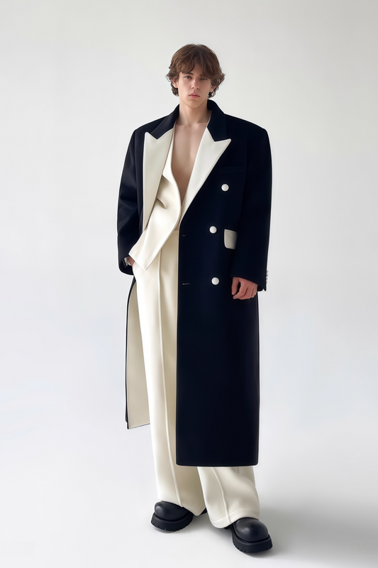 معطف طويل بلونين متباينين لشهر أغسطس