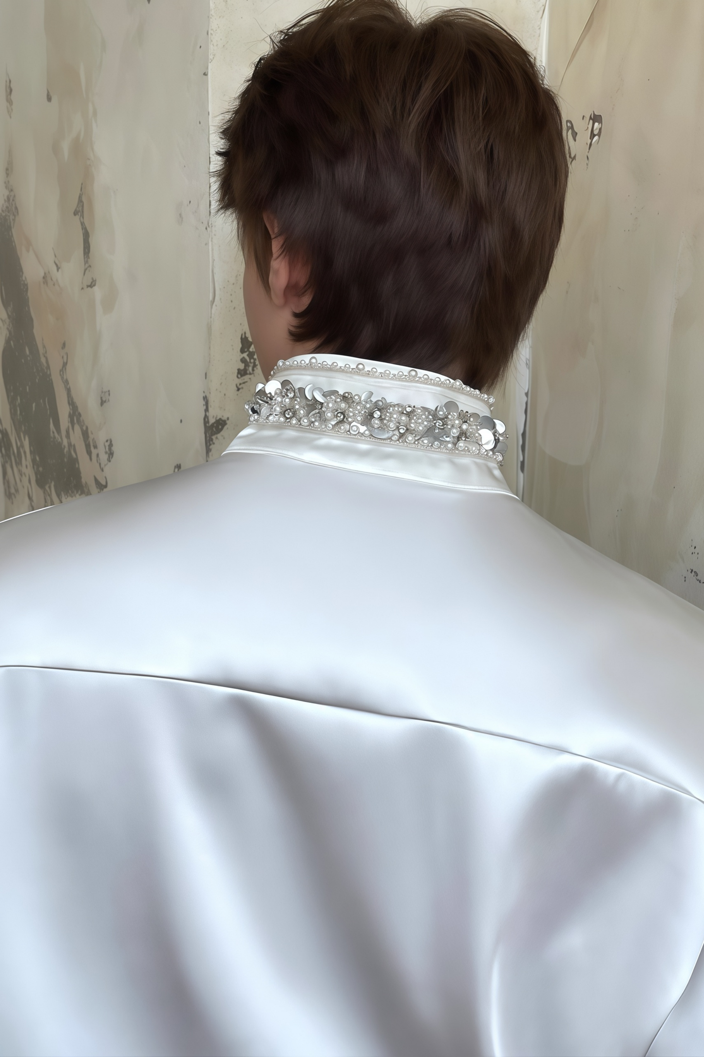 Jasper white crystal-embellished shirt