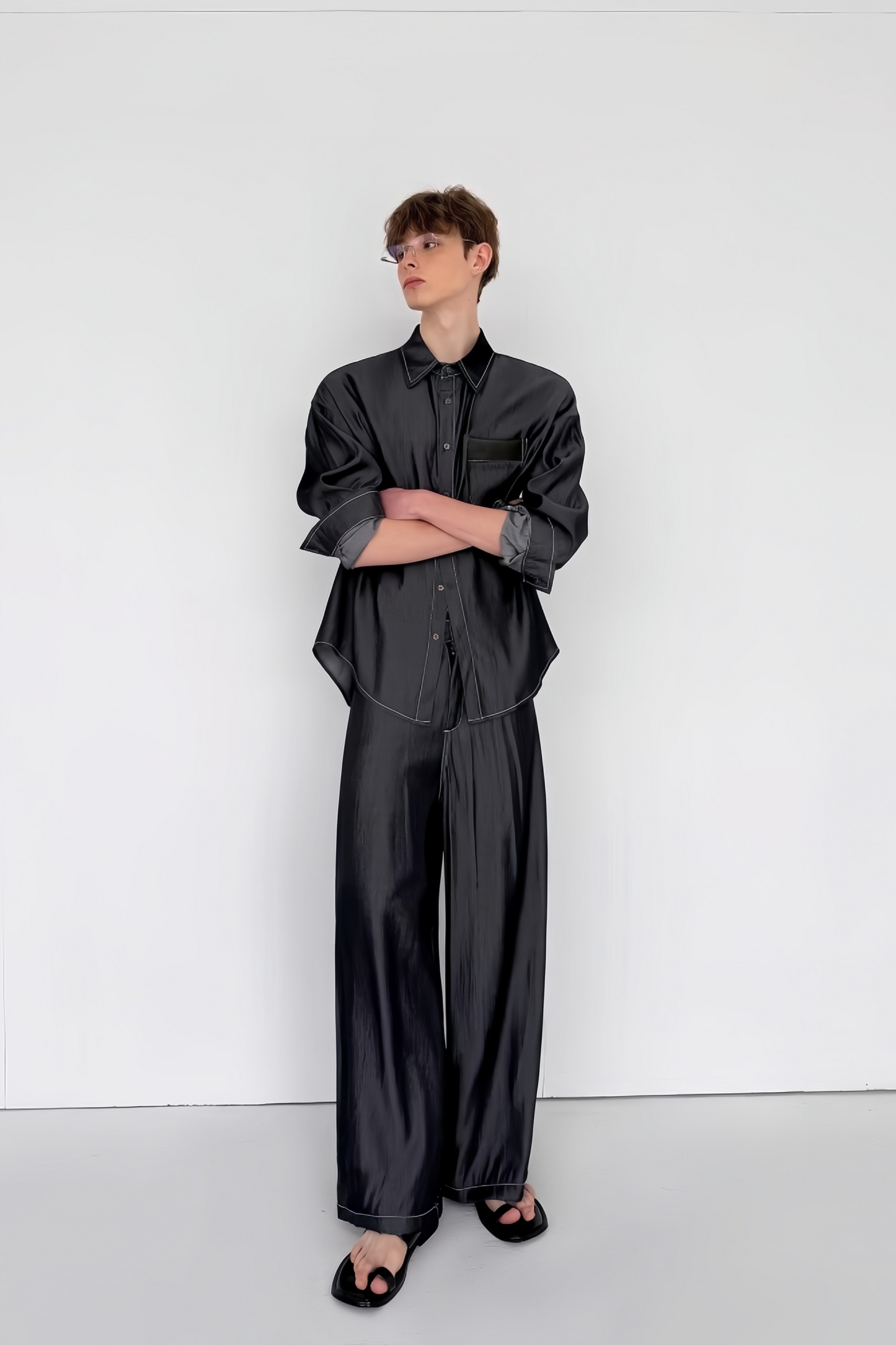 Lars gray denim-style suit