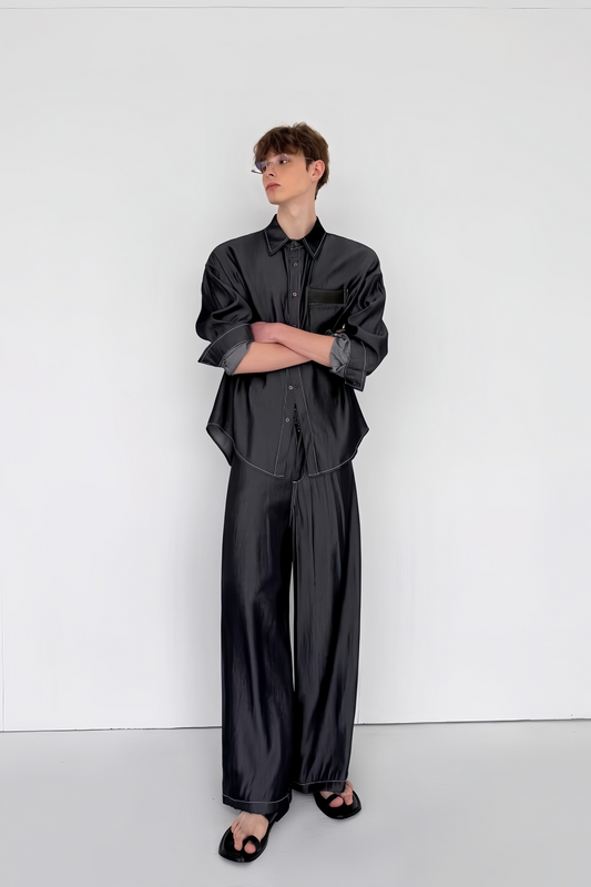 Lars gray denim-style suit