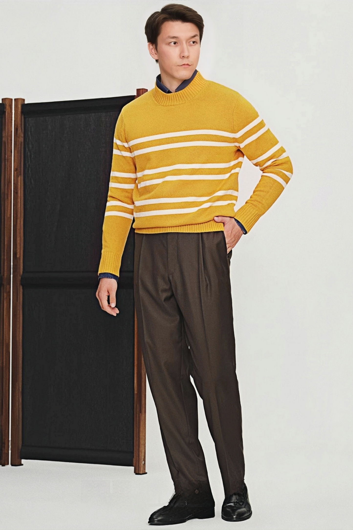 Silas stripe-pattern round-neck jumper