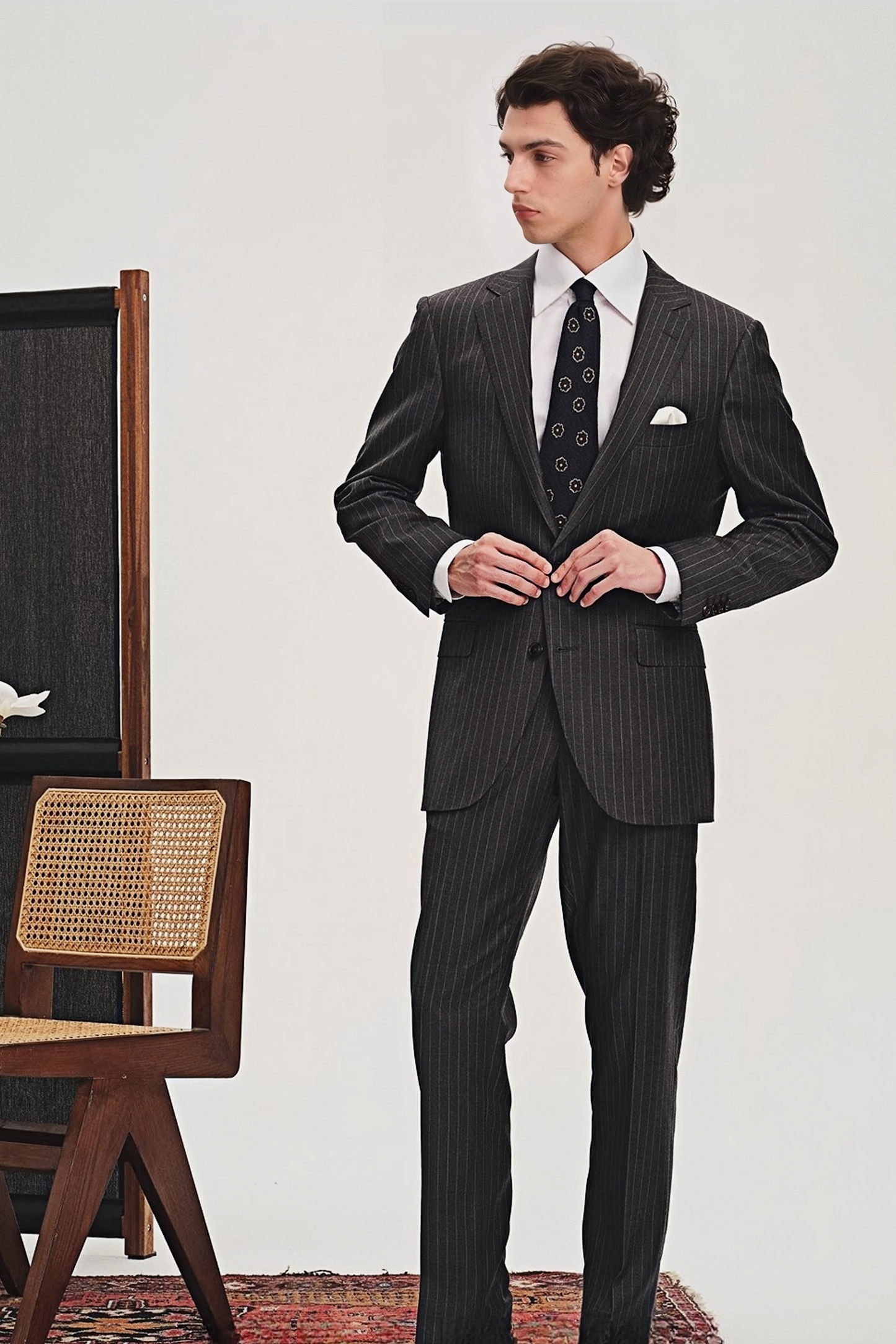 Jasper gray stripe-pattern suit